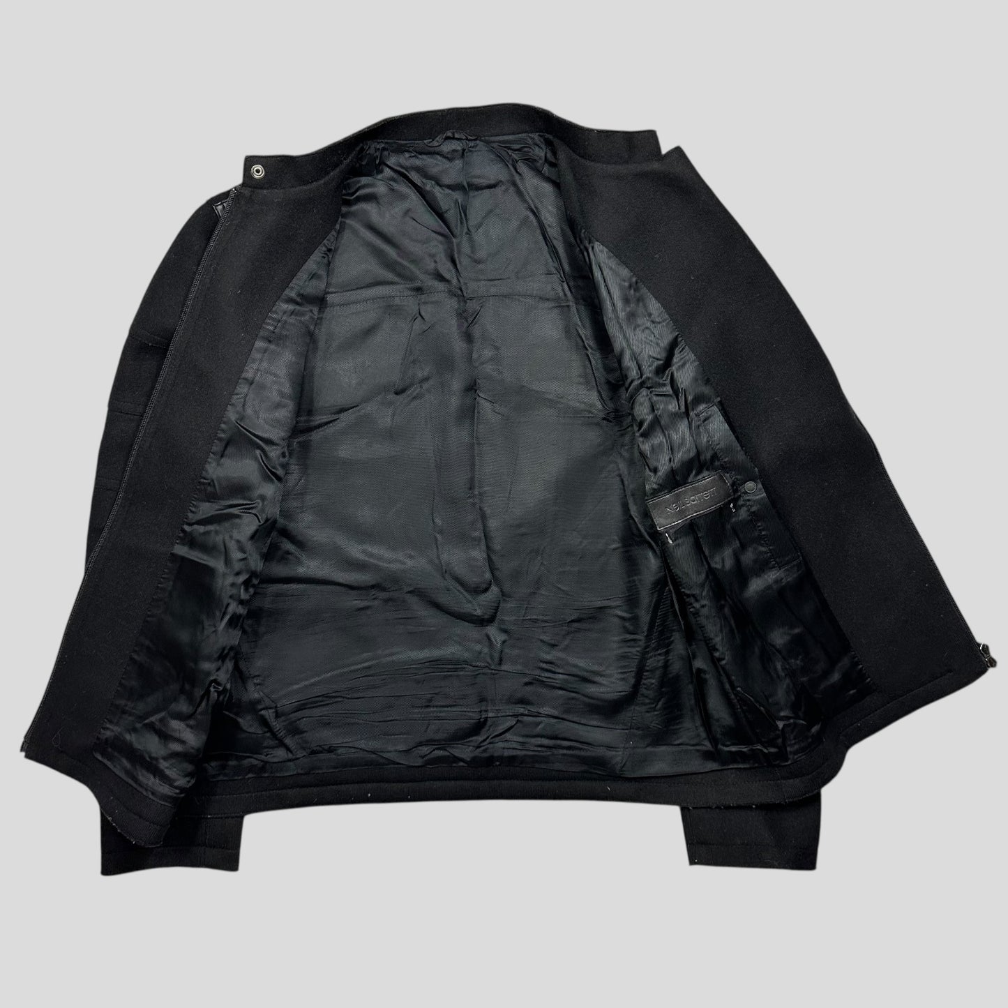 Neil Barrett 00’s Leather + Wool Modular Zip Panelled Biker Jacket - M