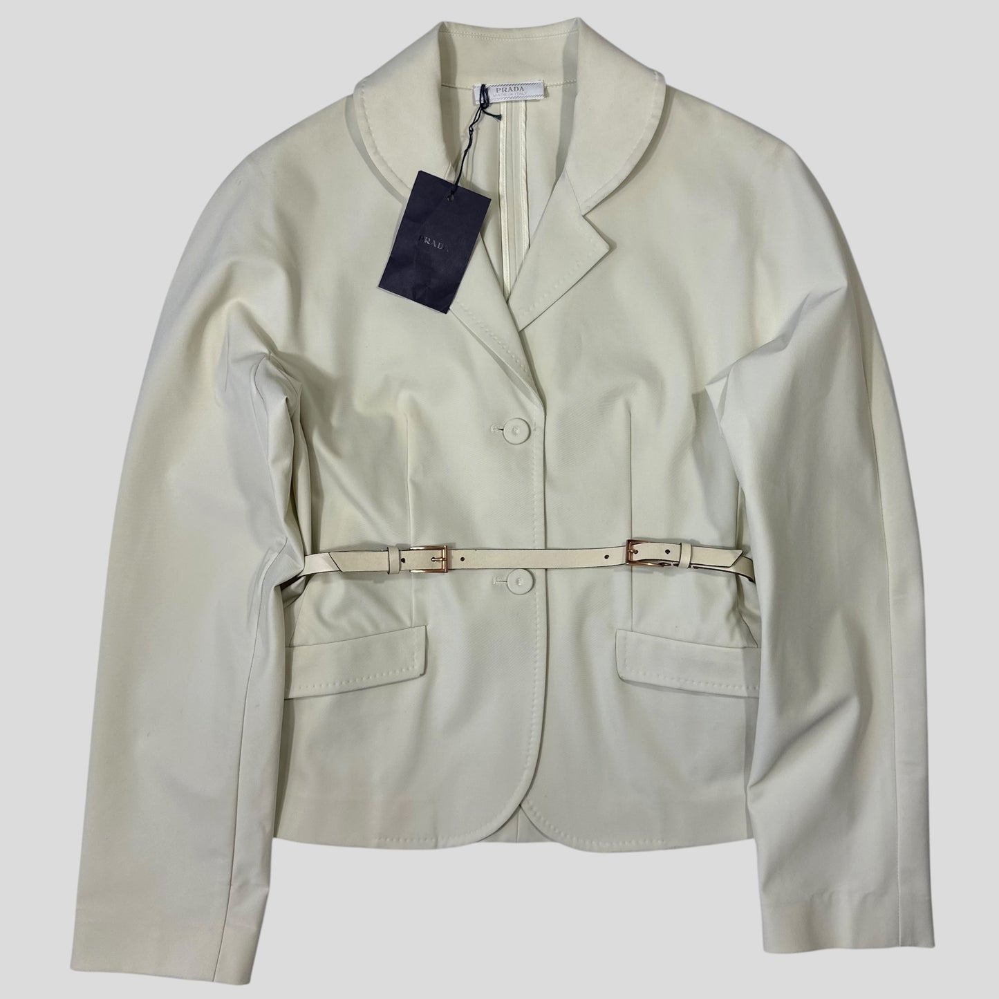 Prada Milano SS99 Tecno Stretch Belted Blazer Jacket - IT44