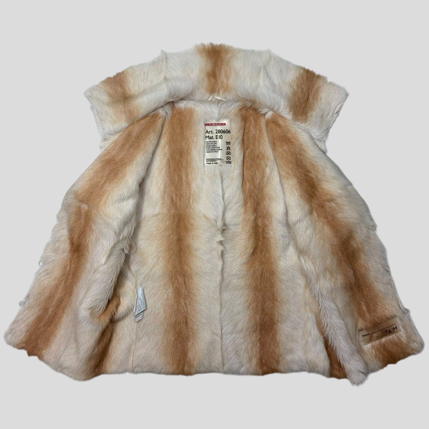 Prada Sport AW04 Goat Fur Nylon Gilet Jacket