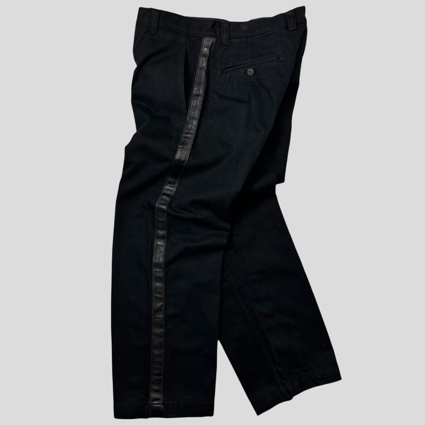 Comme Des Garçons Homme 2007 Leather Stripe Detail Jeans - S/M