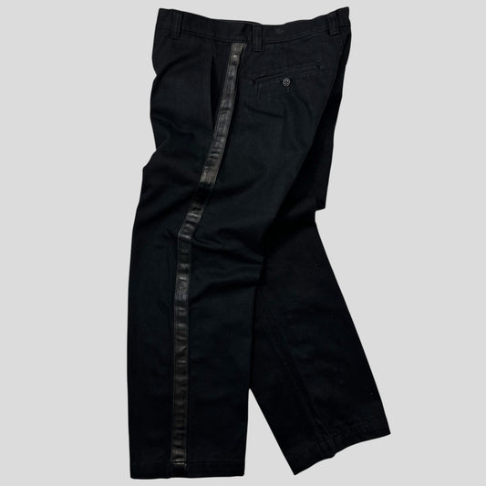 Comme Des Garçons Homme 2007 Leather Stripe Detail Jeans - S/M
