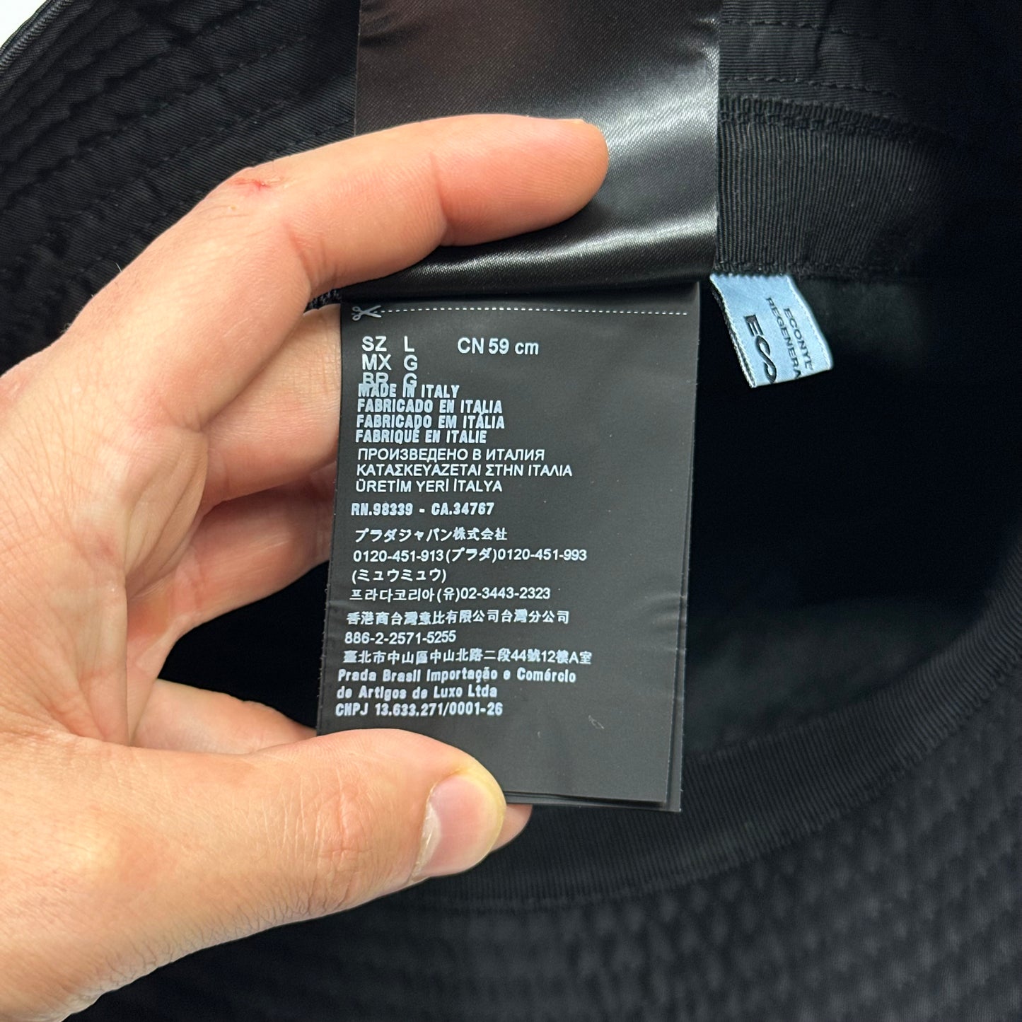 Prada Milano 2020 Re-Nylon Double Logo Bucket Hat - L