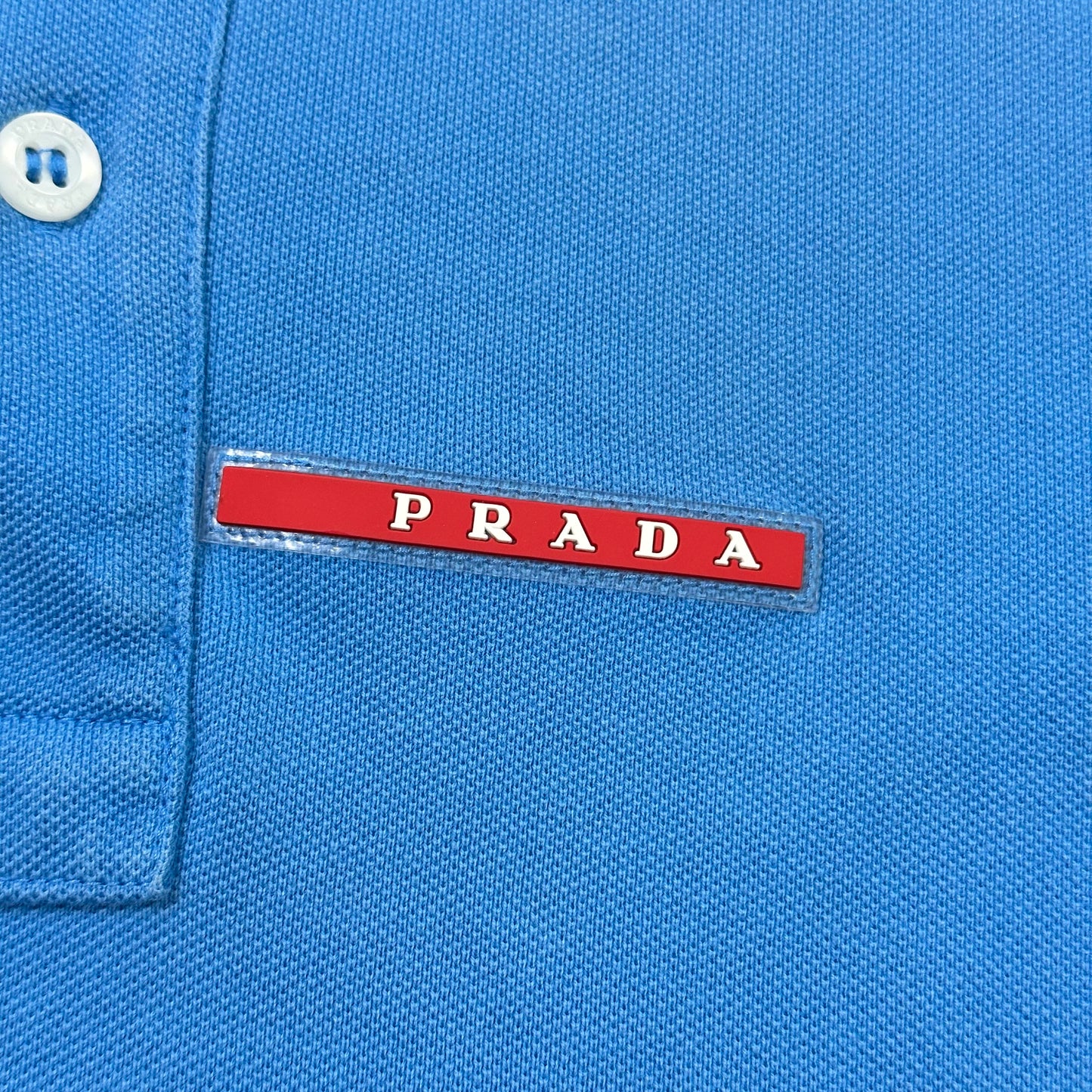 Prada 2018 Aqua Blue Polo Shirt - S