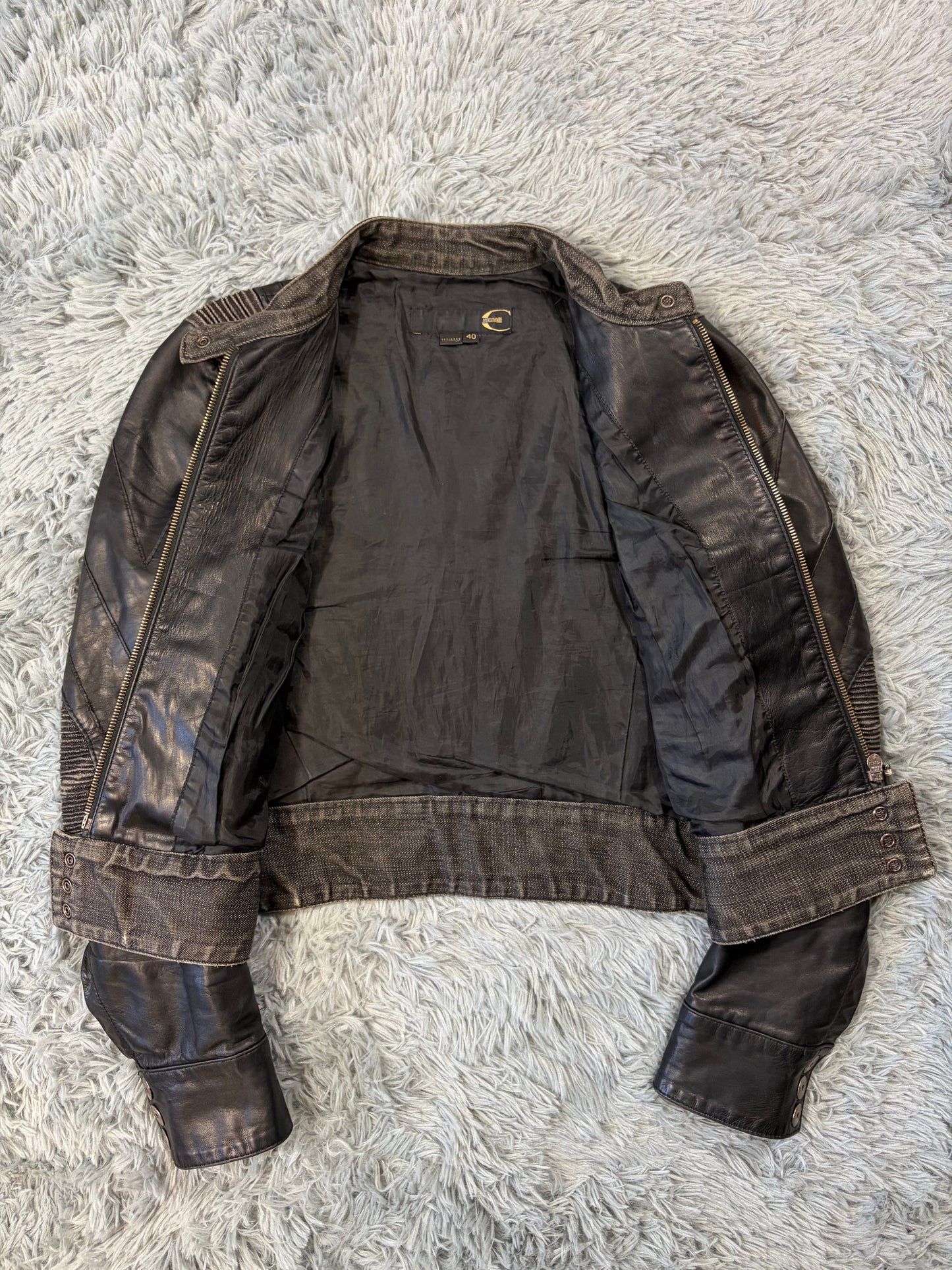 Just Cavalli 00’s Women’s Leather Rocker Biker Jacket - IT40