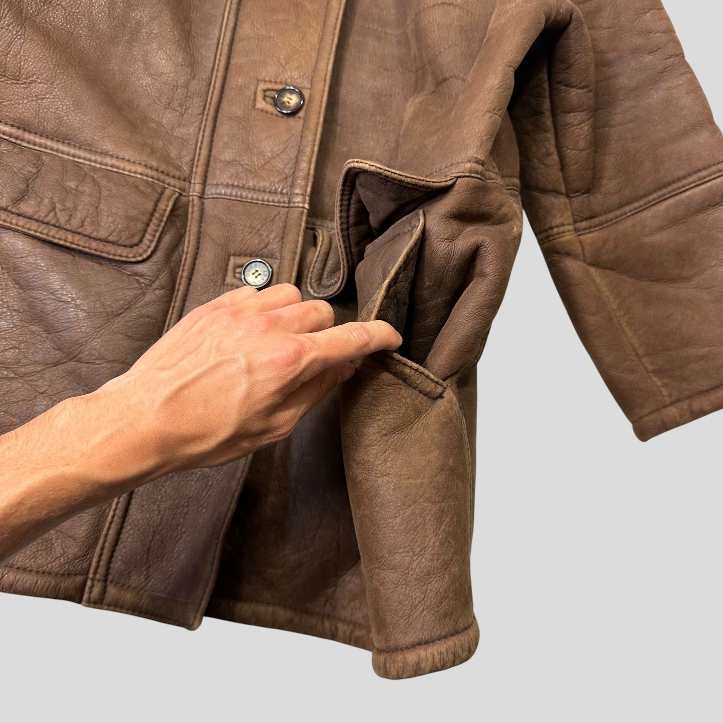 Gucci by Tom Ford 90’s Sheepskin Leather Heavy Shearling Coat - M