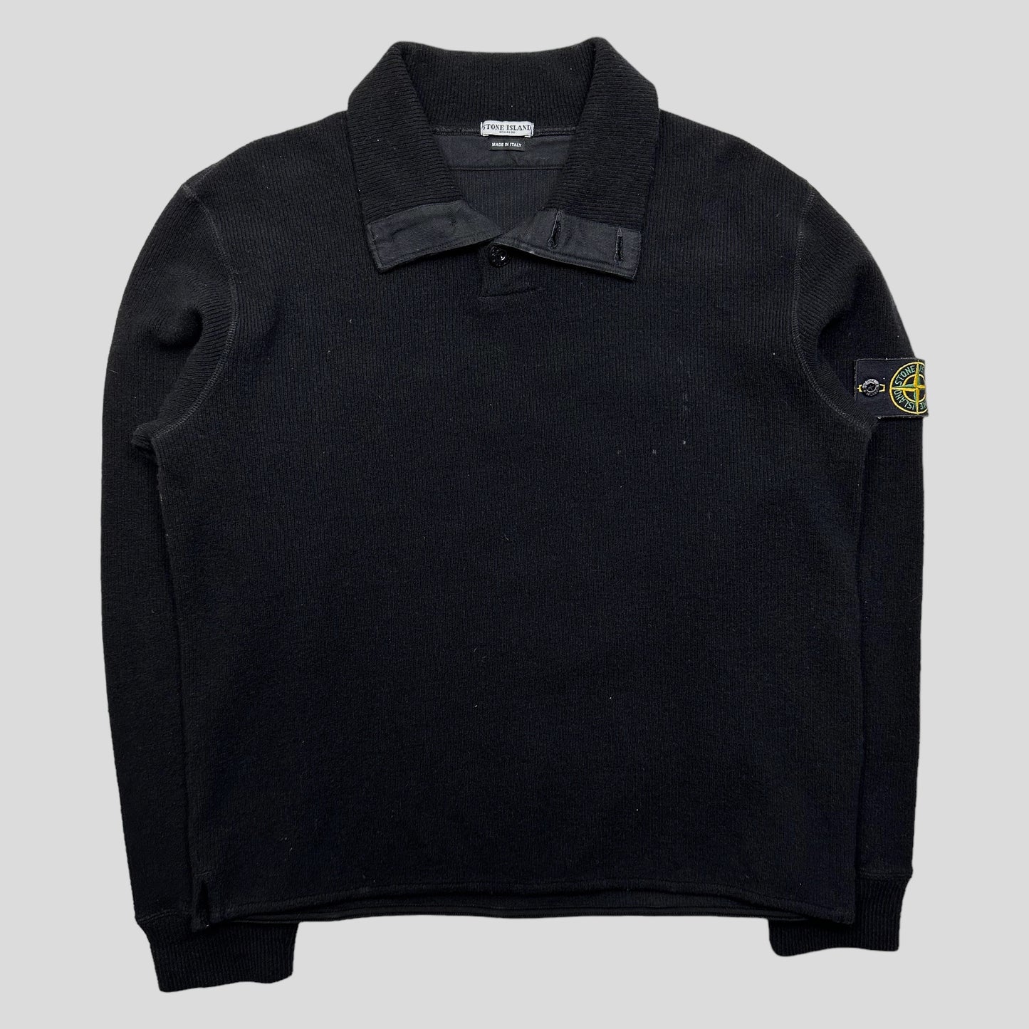 Stone Island AW01 Ribbed Wool 1/4 Pullover - M