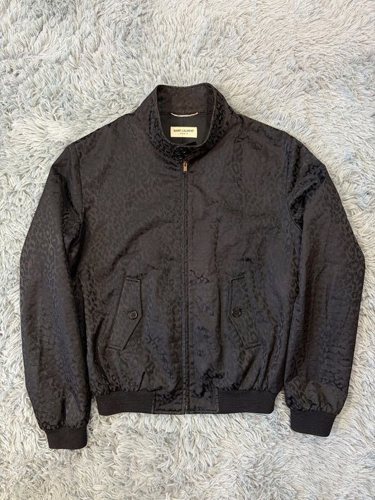 Saint Laurent SS14 Hedi Slimane Black Leopard Bomber Jacket - IT48