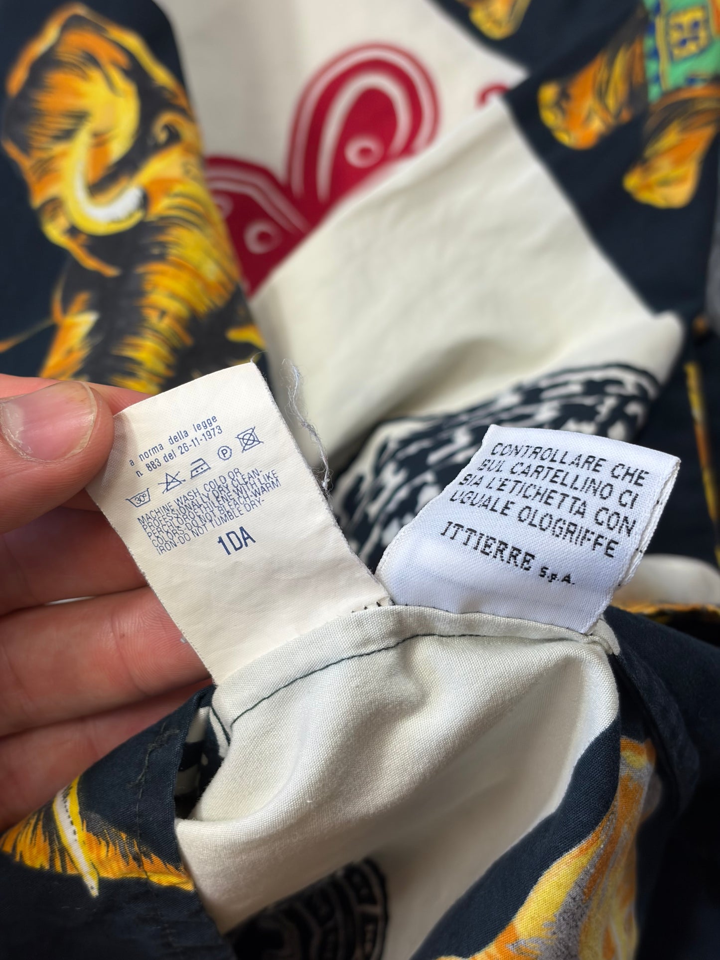 Versace VJC 90’s Regal Striped Elephant Shirt - S/M
