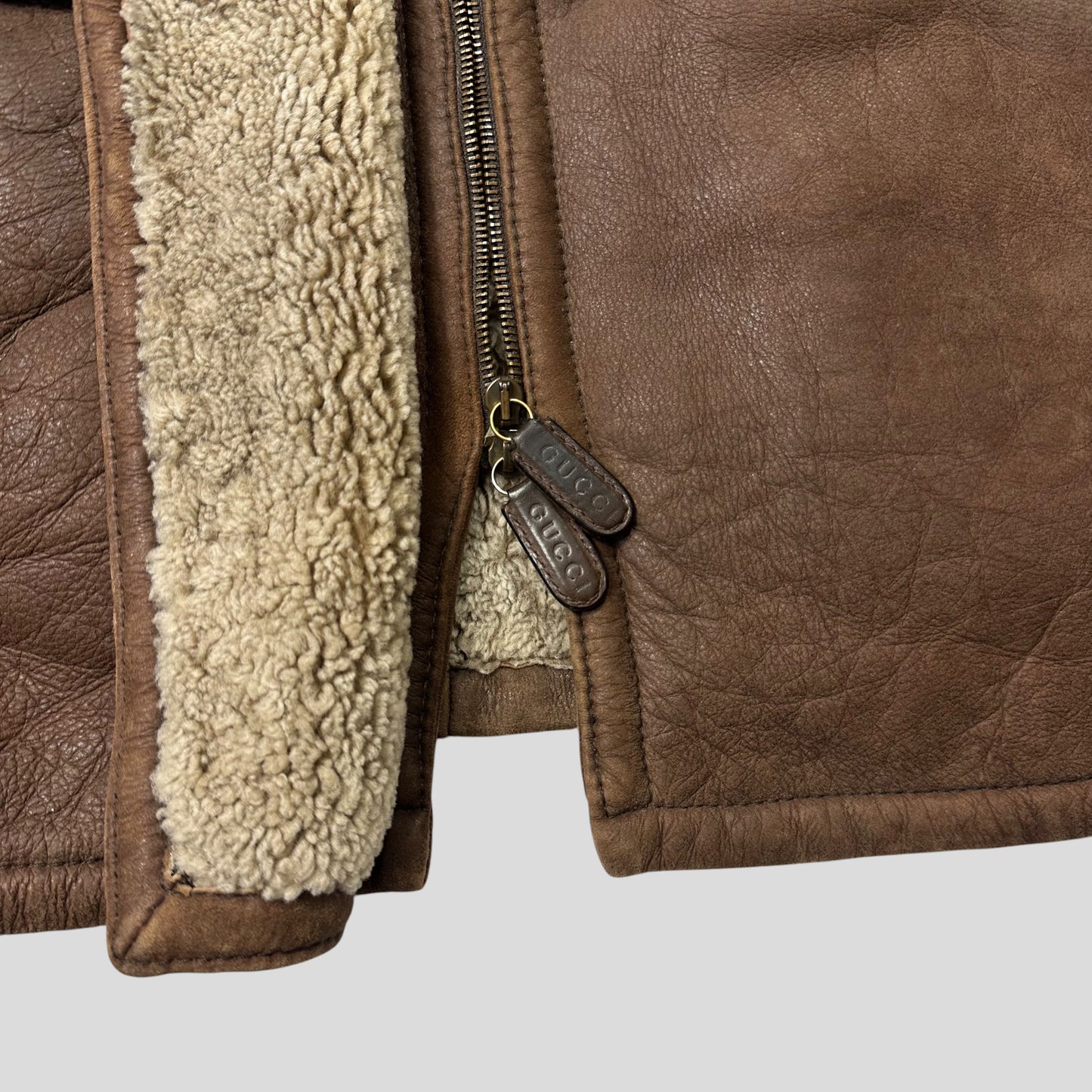 Gucci by Tom Ford 90’s Sheepskin Leather Heavy Shearling Coat - M