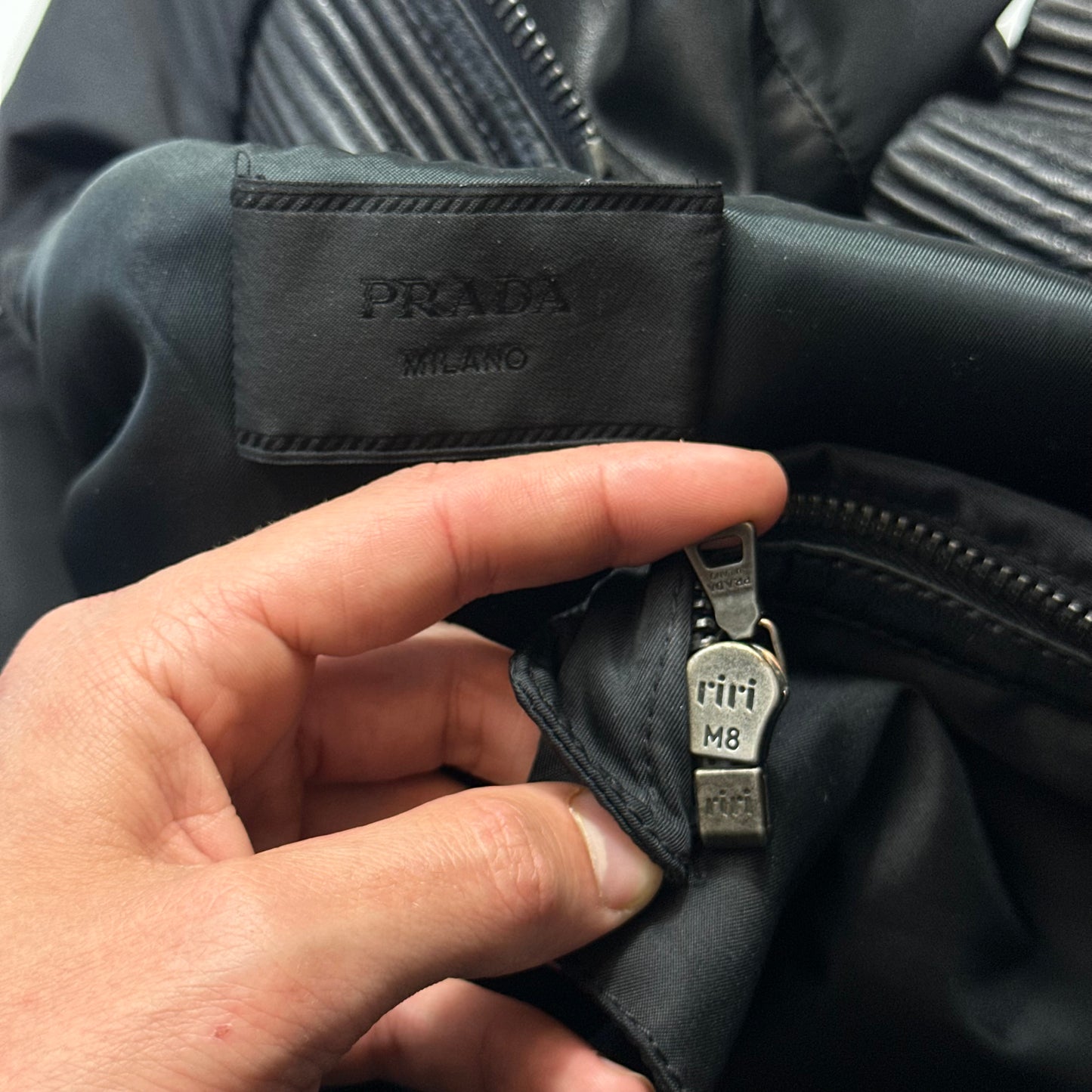 Prada Milano 2007 Gabardine Nylon + Leather Bomber Jacket - IT52 (L)