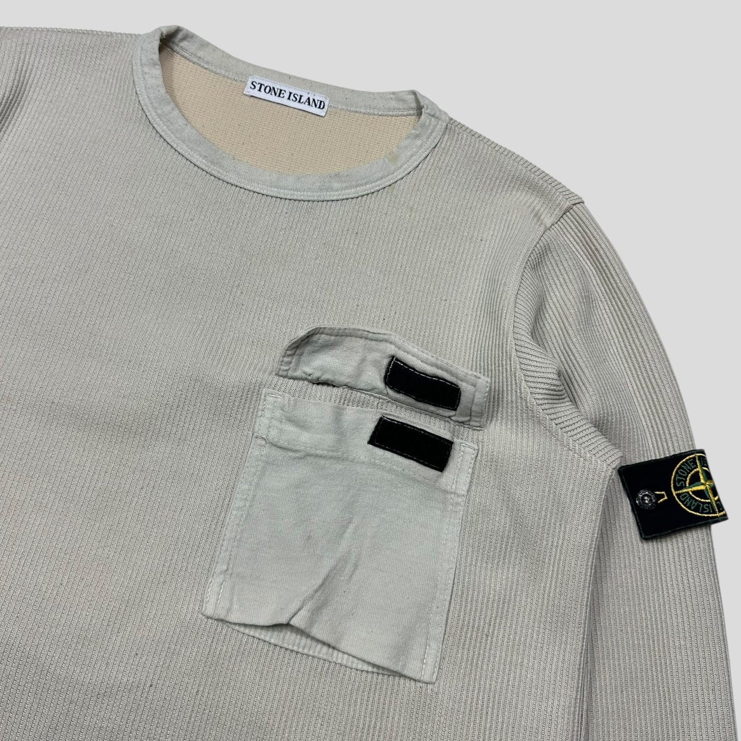 Stone Island 1999 BDU Ribbed Cotton Pocket Sweatshirt - M