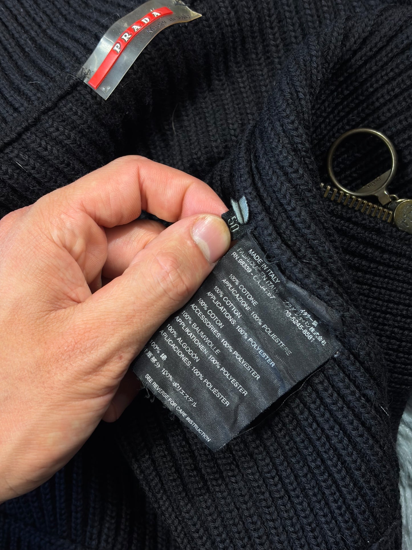 Prada Sport 00’s Heavyweight Ribbed Cardigan Knit Jacket - S/M
