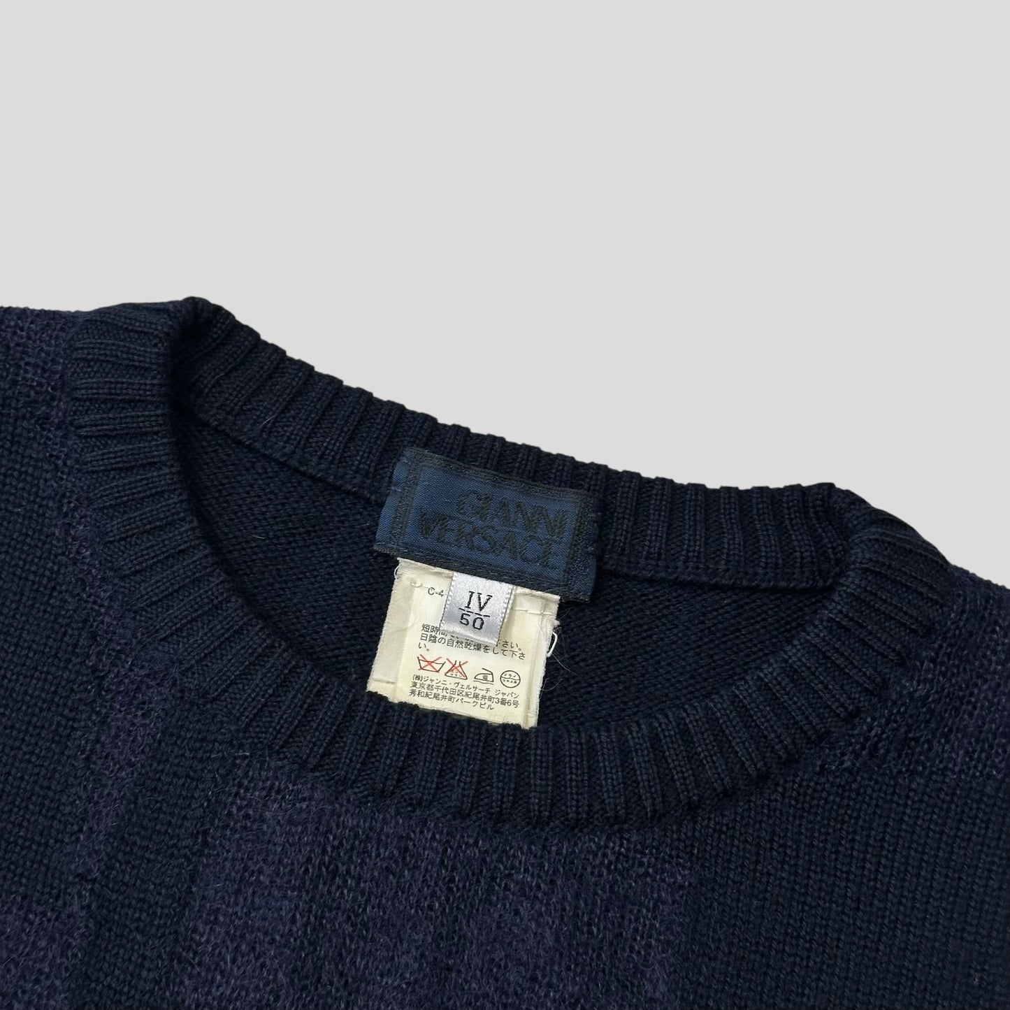Gianni Versace 90’s Mohair & Wool Abstract Panelled Knit Jumper - IT50