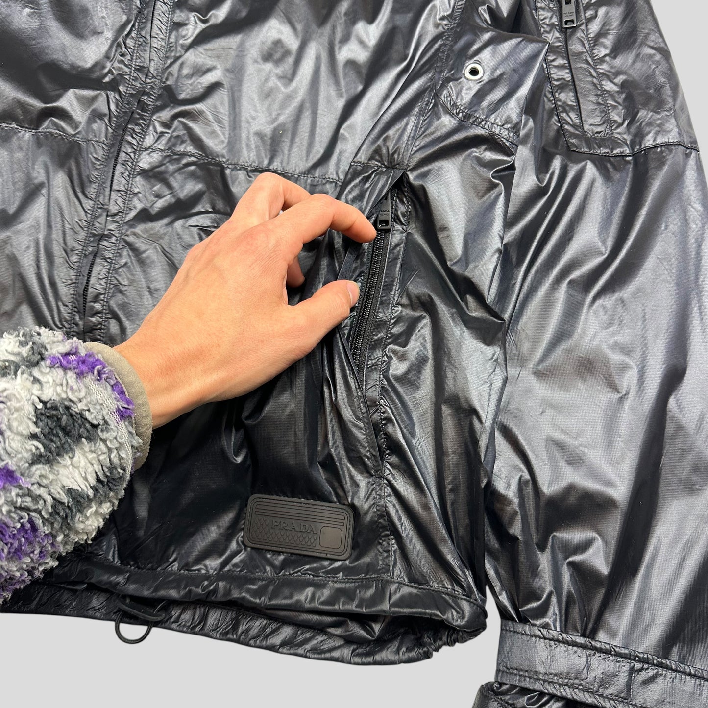 Prada Milano 2017 Rubberised Race Logo Technical Windbreaker - IT50