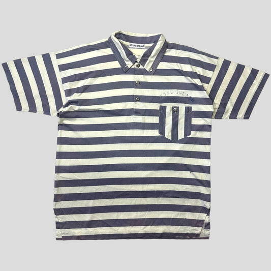 Stone Island 1988 Marina Metal Button Striped Shirt - L