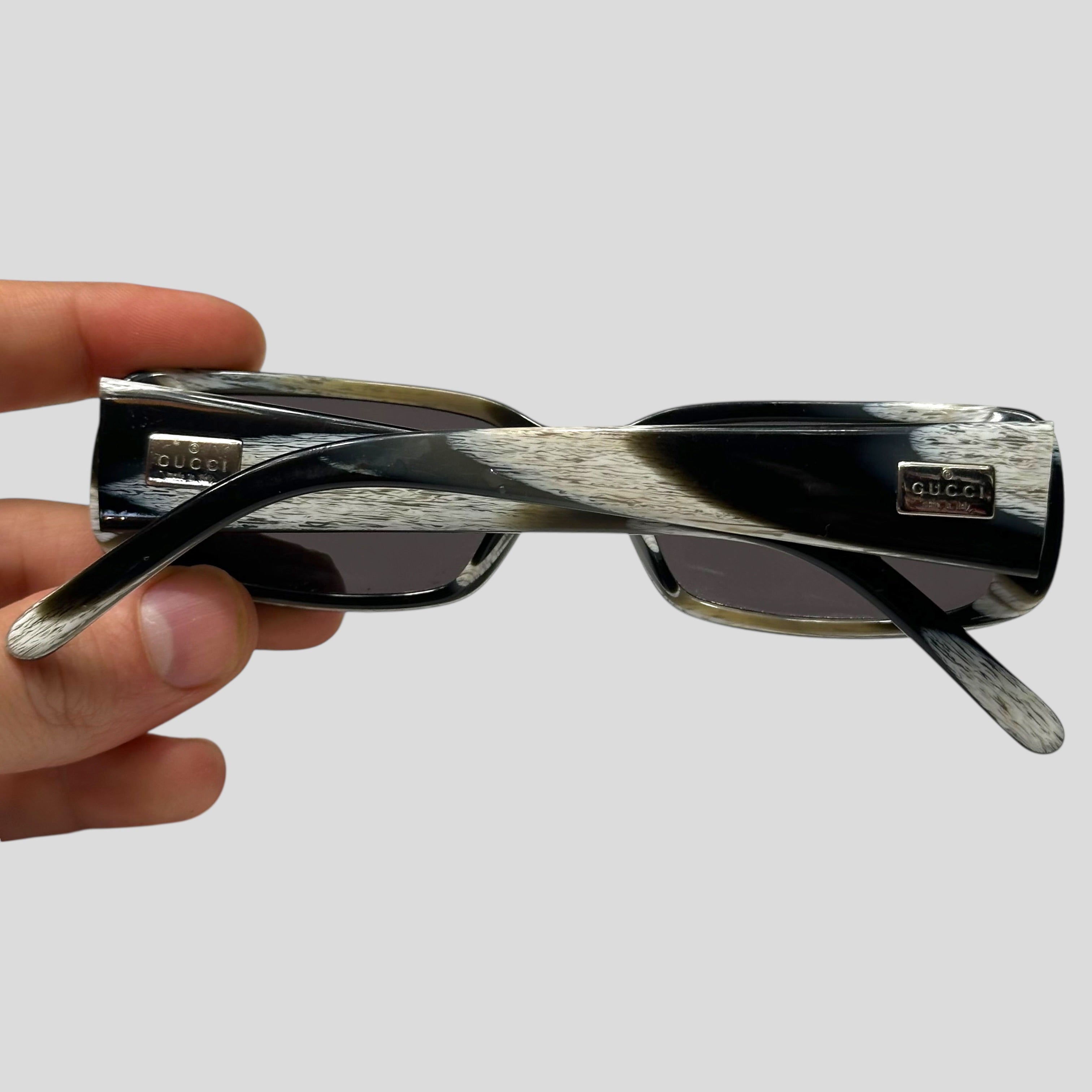 Gucci by Tom Ford 00's Zebra Print GG Logo Square Sunglasses