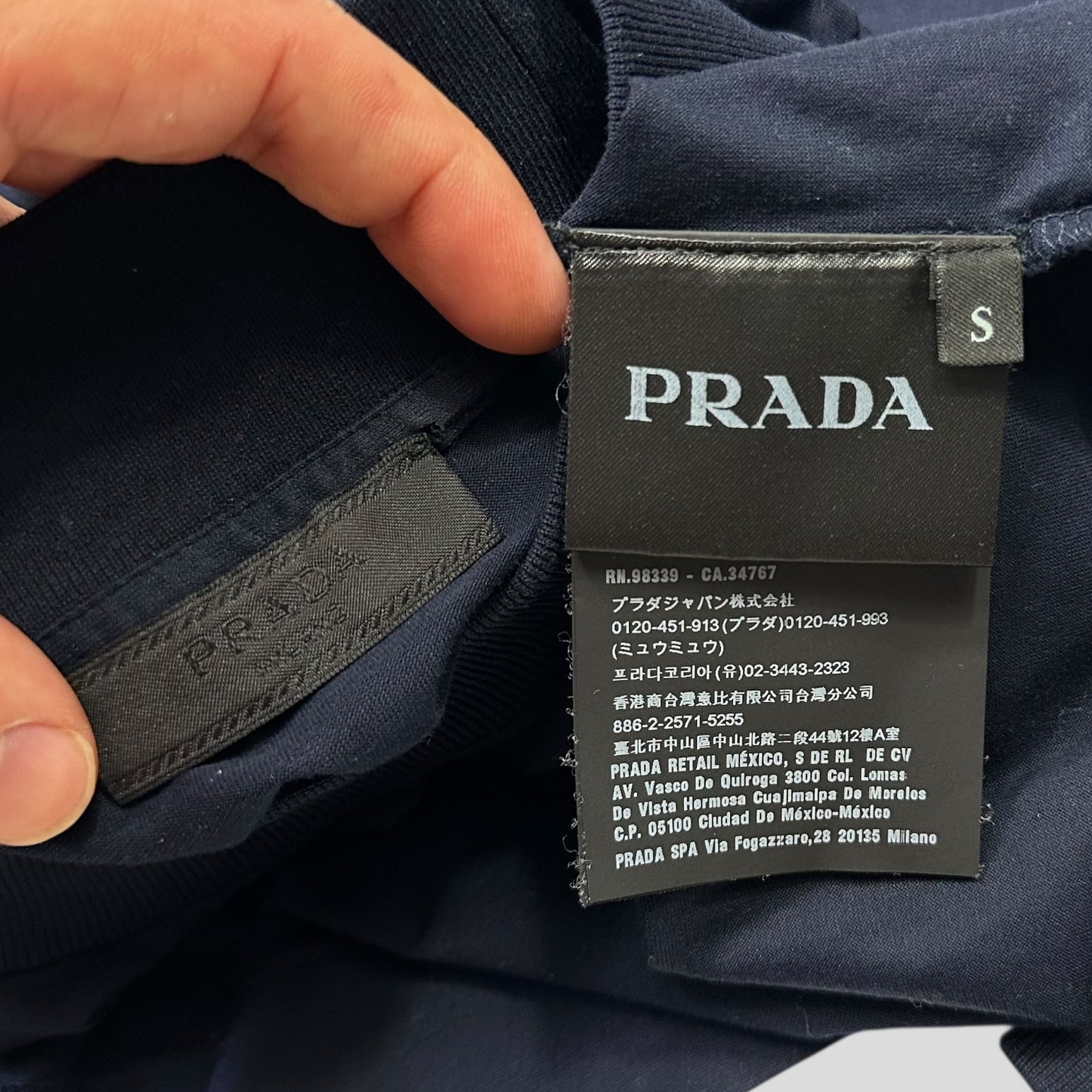 Prada 2018 Rubber Triangle Logo Mock Neck Light Jumper - S