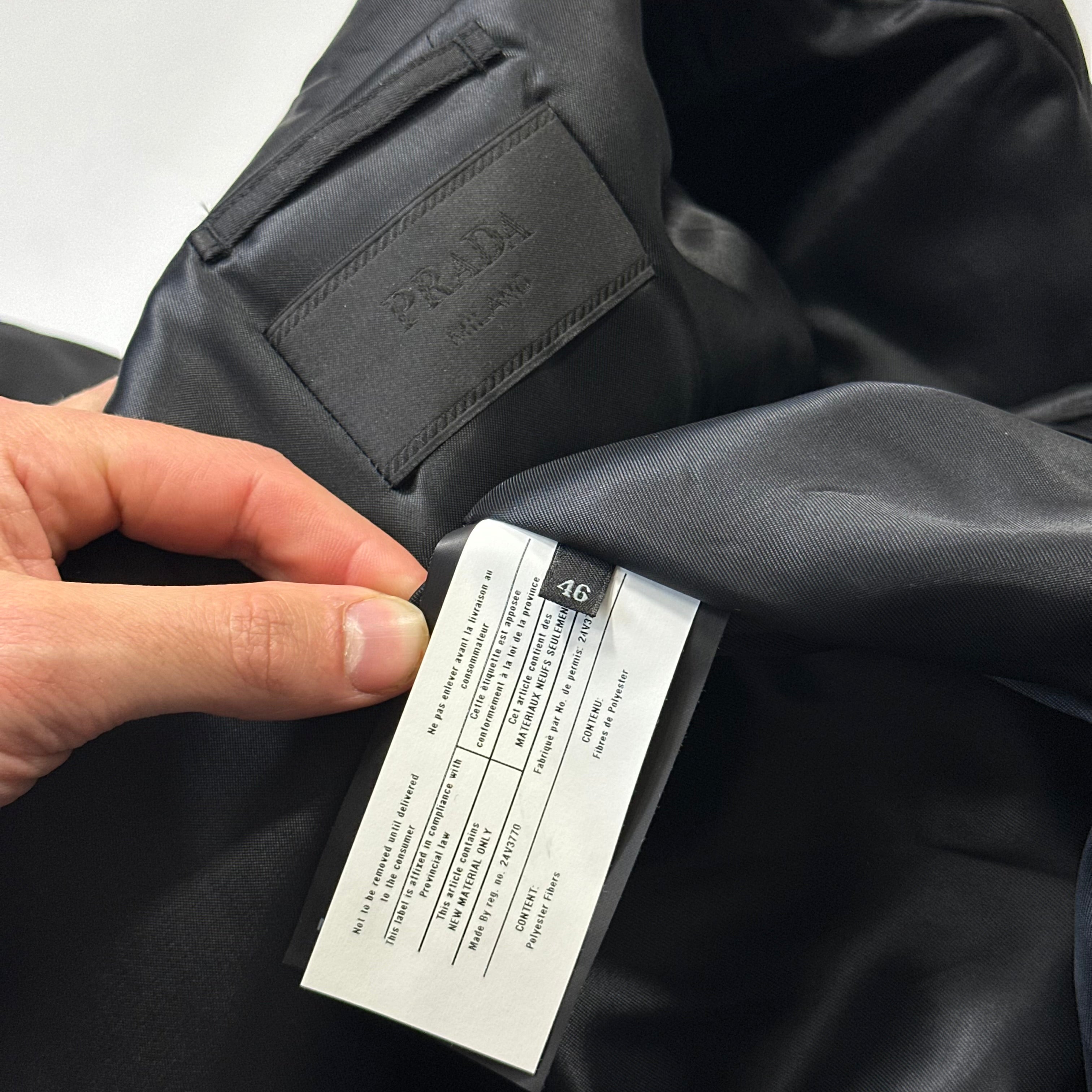 Prada Milano 2011 Gabardine Nylon Leather Jacket + Belt - M