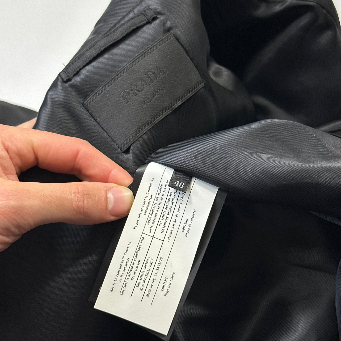 Prada Milano 2011 Gabardine Nylon Leather Jacket + Belt - M