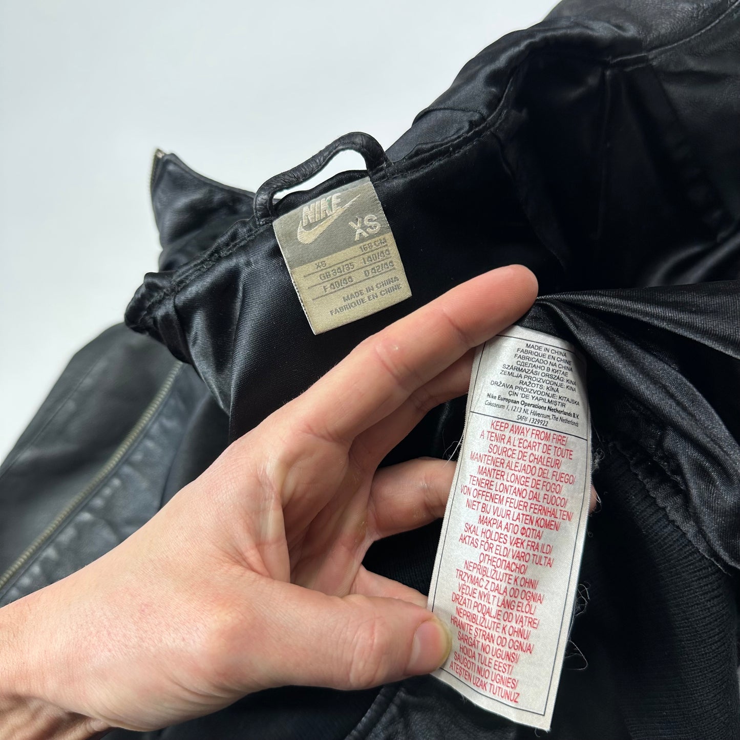 Nike 2007 Tony Spackman Leather Boxy Bomber Jacket - S