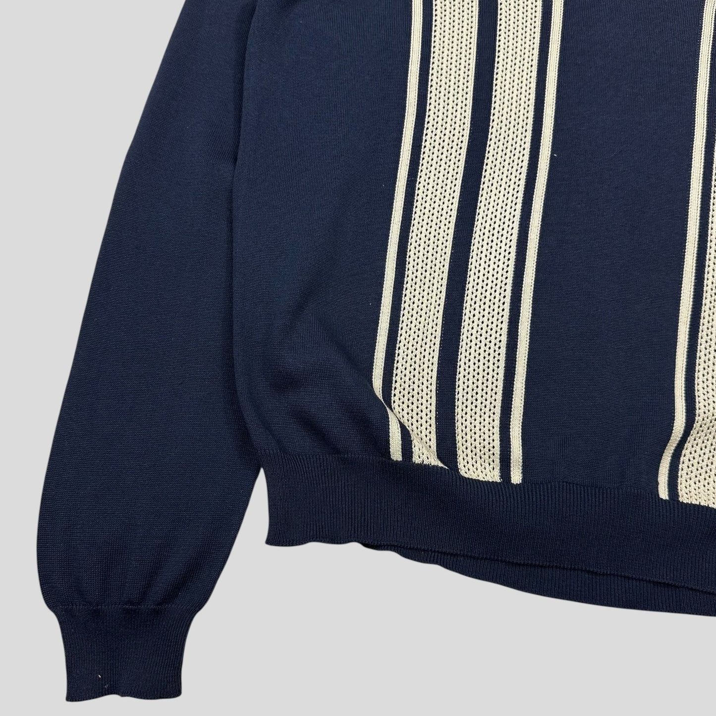 Prada Milano 2014 Superfine Silk Mesh Panelled Bowling Cardigan - M