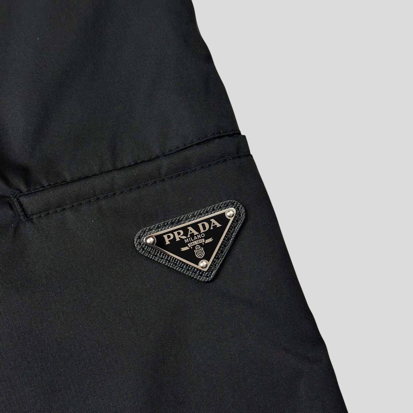 Prada Milano 2023 Re-nylon Plaque Logo Bermuda Shorts - L