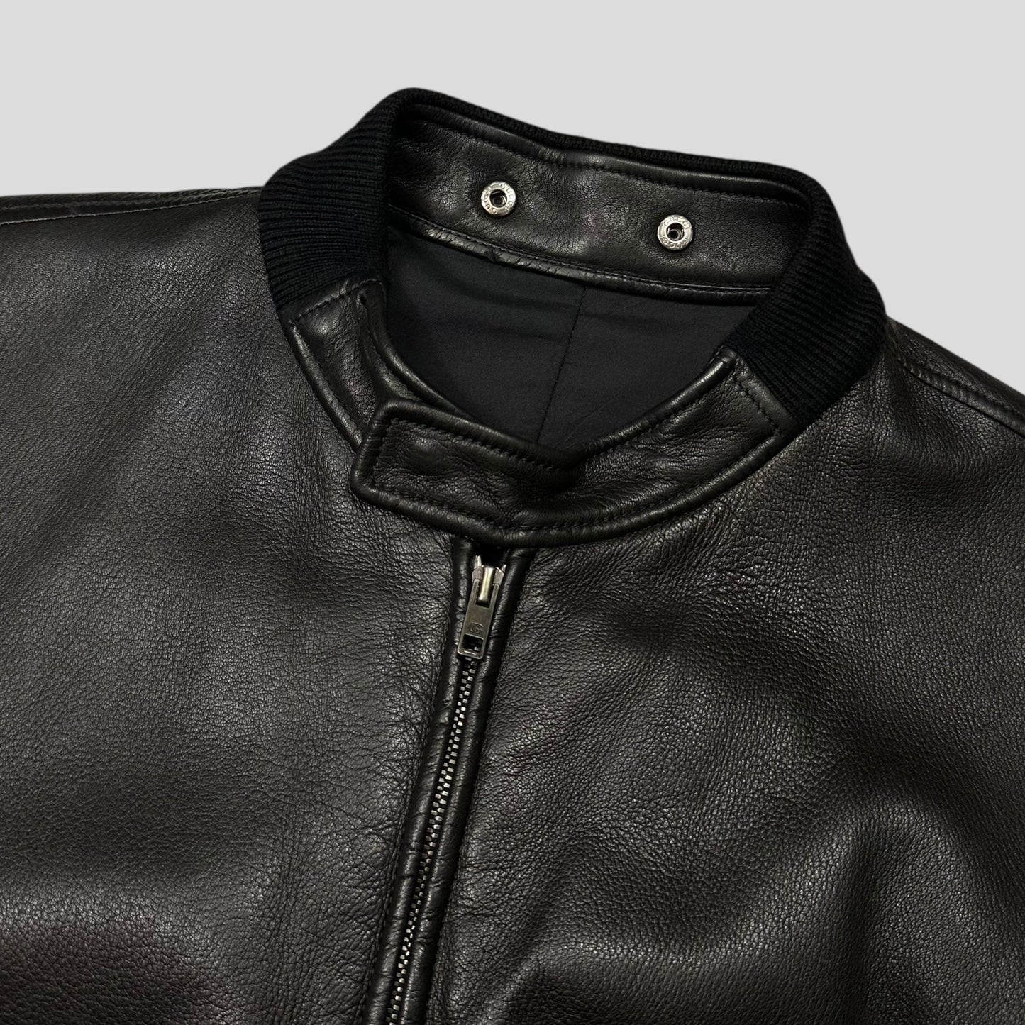 Gucci by Tom Ford FW03 Leather + Silk Pleated Padded Flight Jacket - IT50 (M/L)