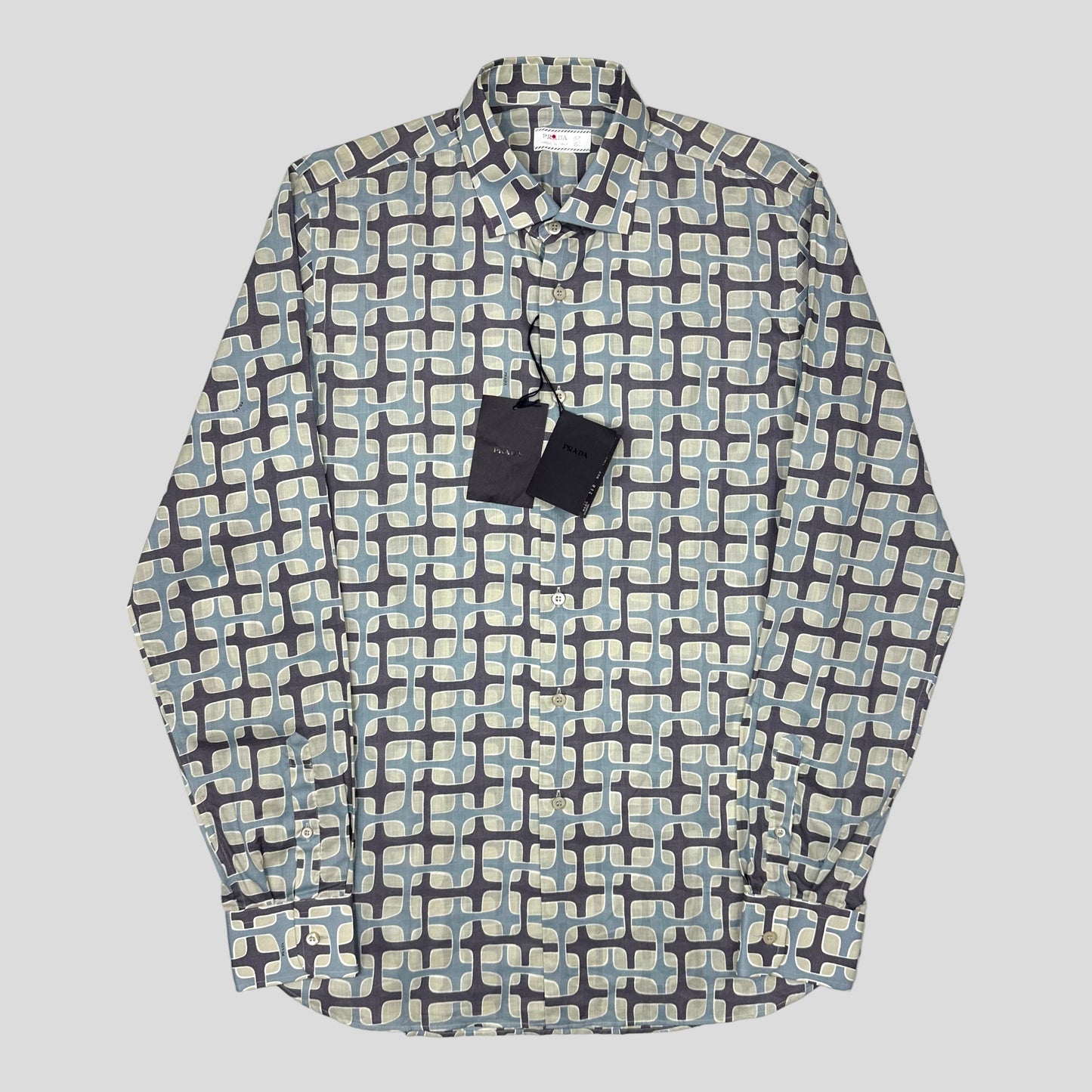 Prada Milano 00’s Geometric Logo Print Shirt (Brand New) - L