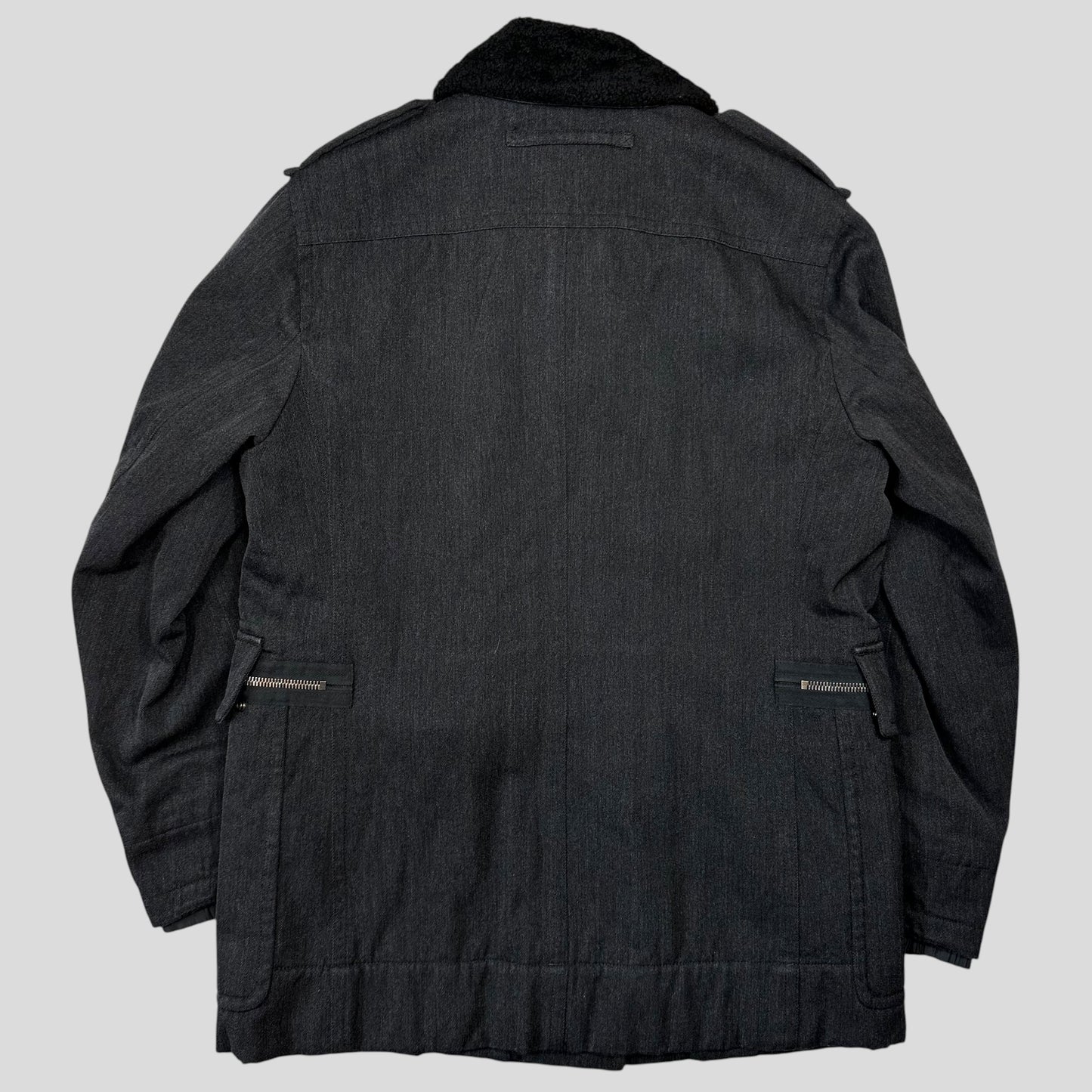 Prada Sport 00’s Technical Wool Sherpa Collar Overcoat - L
