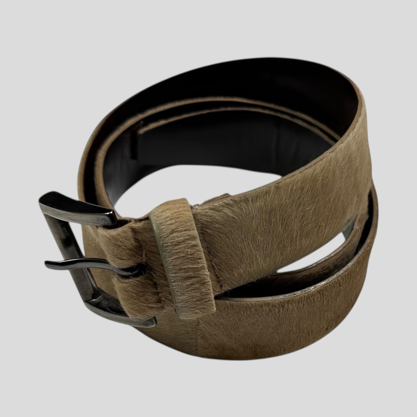 Prada 2000’s Ponyhair Fur Leather Belt