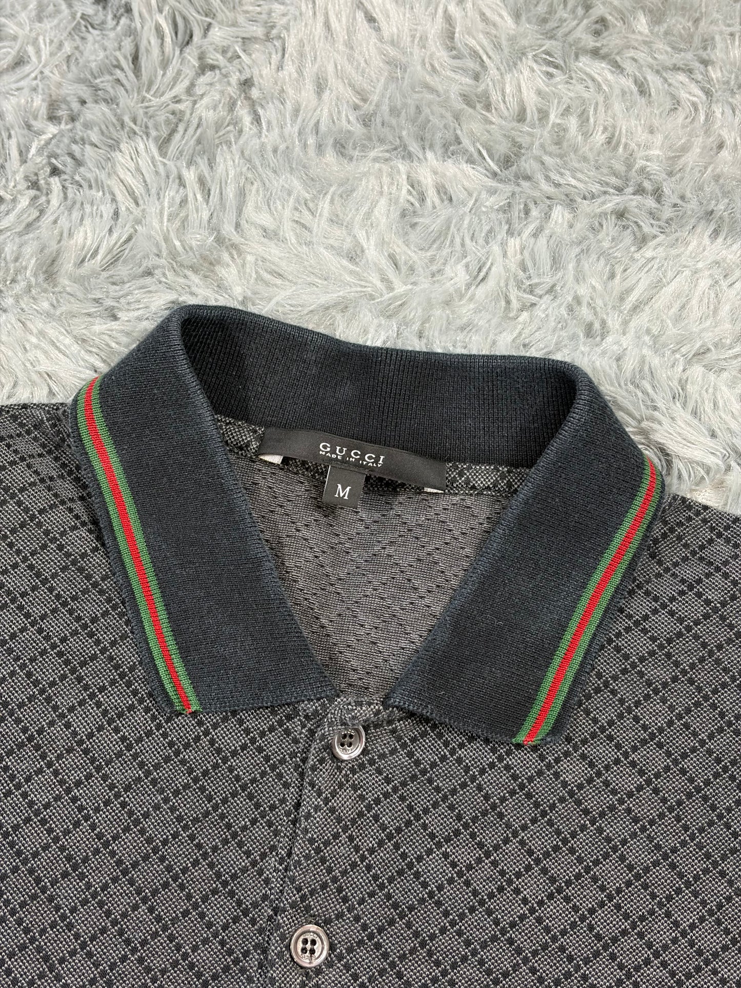 Gucci 2011 Cross Monogram Web Stripe Polo Shirt - S/M