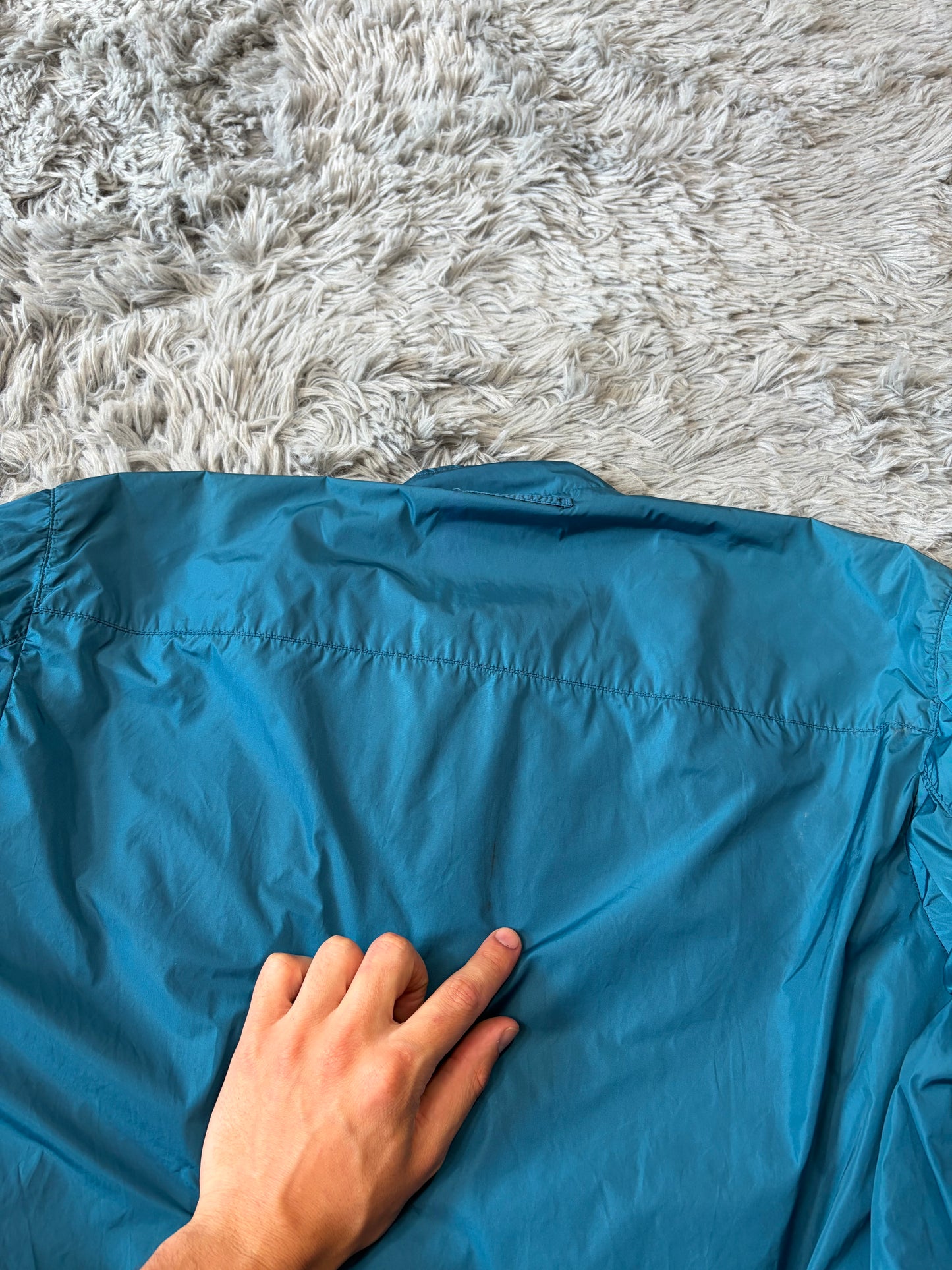 Prada Milano 00’s Teal and Mint Nylon Panelled Nylon Jacket - M