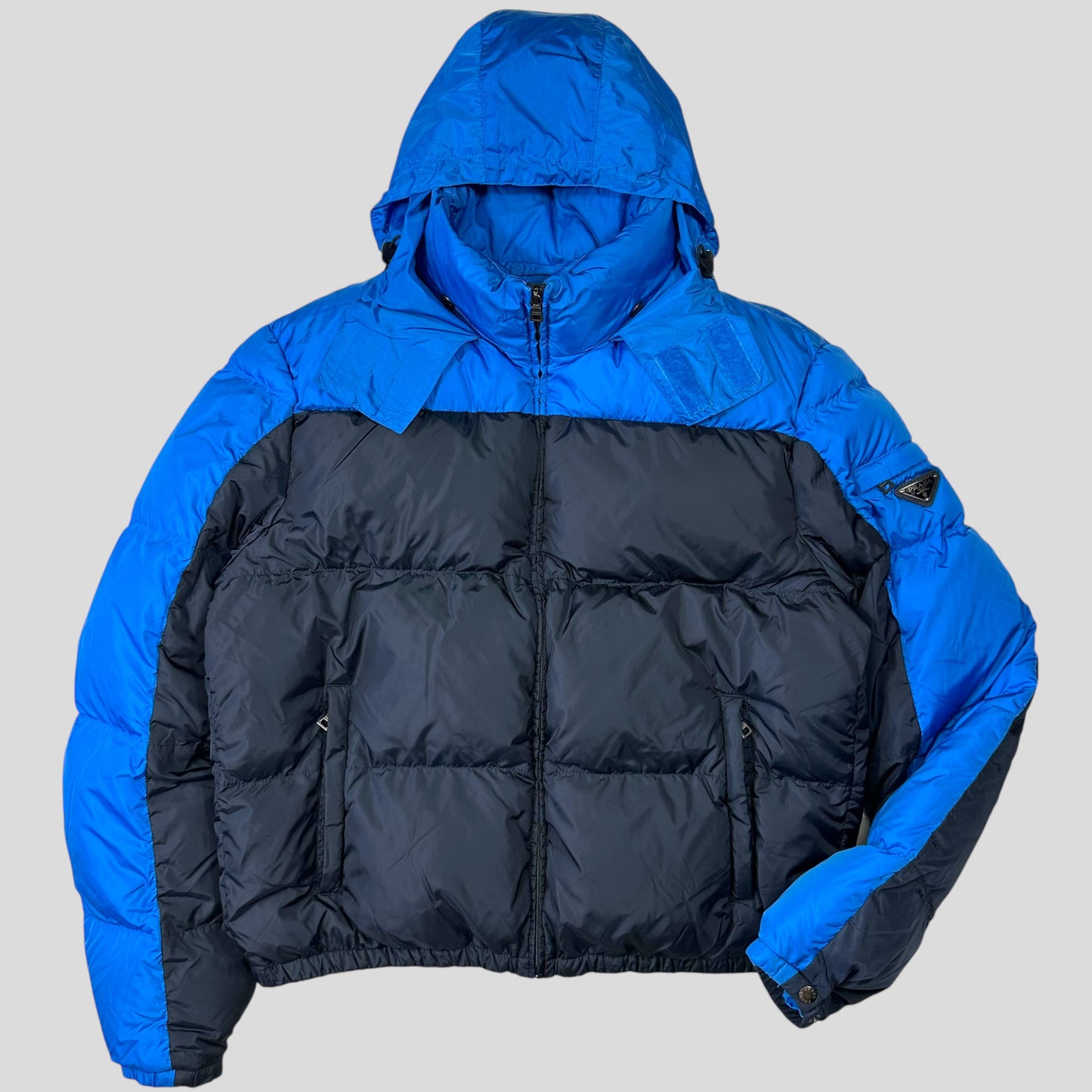 Prada 2012 Plaque Logo Bi-colour Nylon Goose Down Puffer Jacket - IT56 (L/XL)