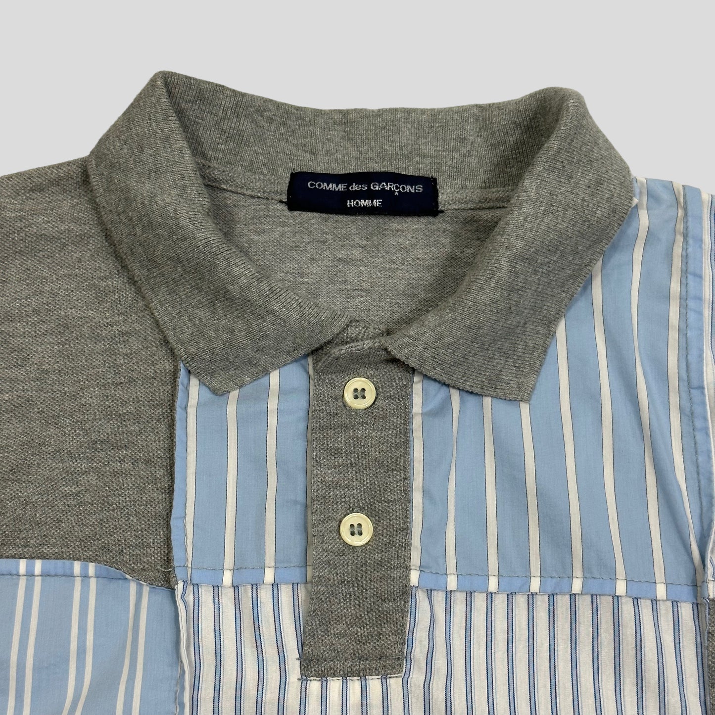 CDG Homme 2008 Striped Panelled Polo - S