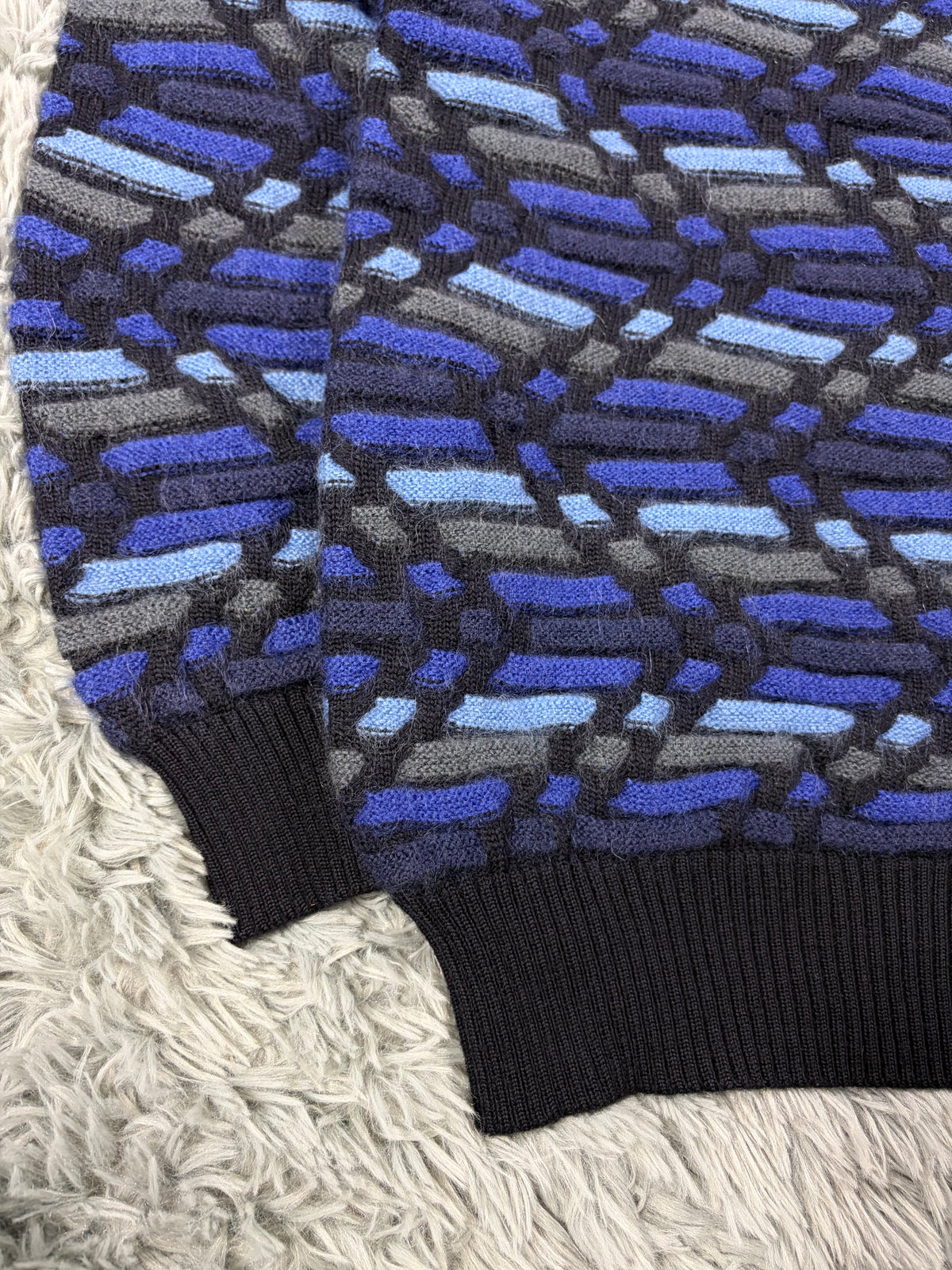 Issey Miyake 1992 3D Zigzag Heavyweight Knit Jumper - M/L