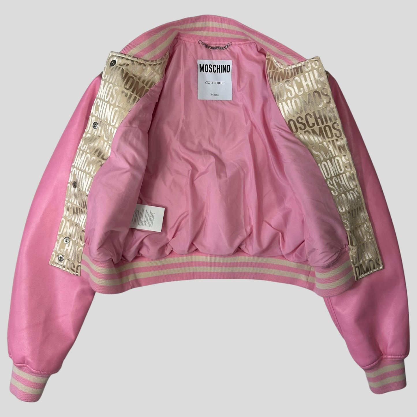 Moschino Couture 2023 Monogram Bomber Jacket + Cargo Trouser Set - IT40