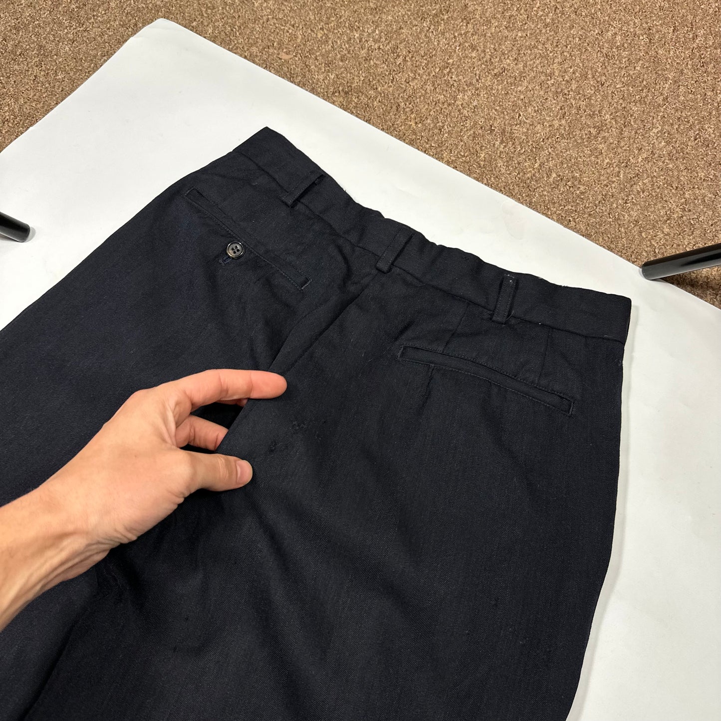 Comme Des Garçons Homme Deux 1996 Striped Wool Pleated Trousers - M (30)