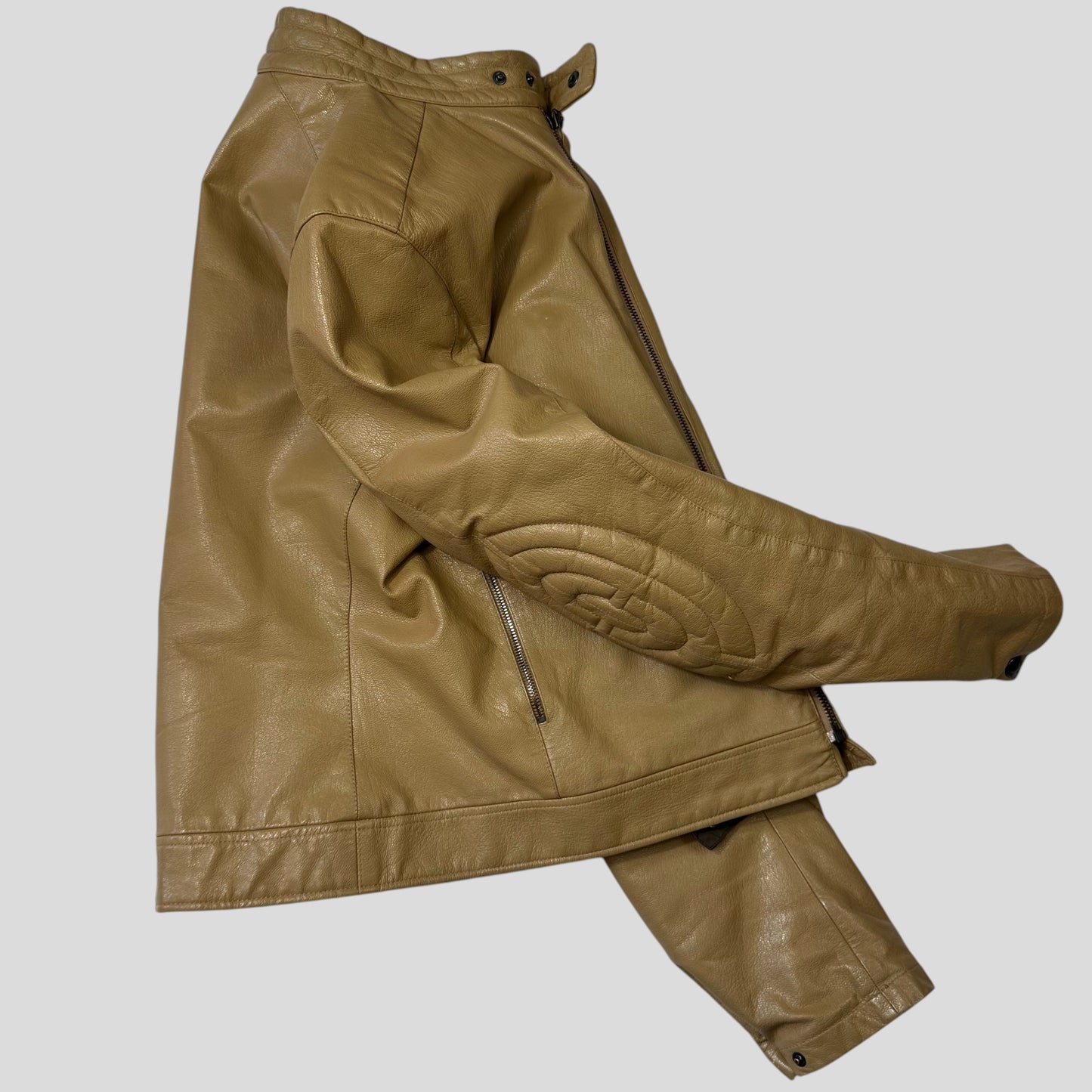 Prada SS00 Leather Articulated Elbow Detailed Moto Jacket - IT50