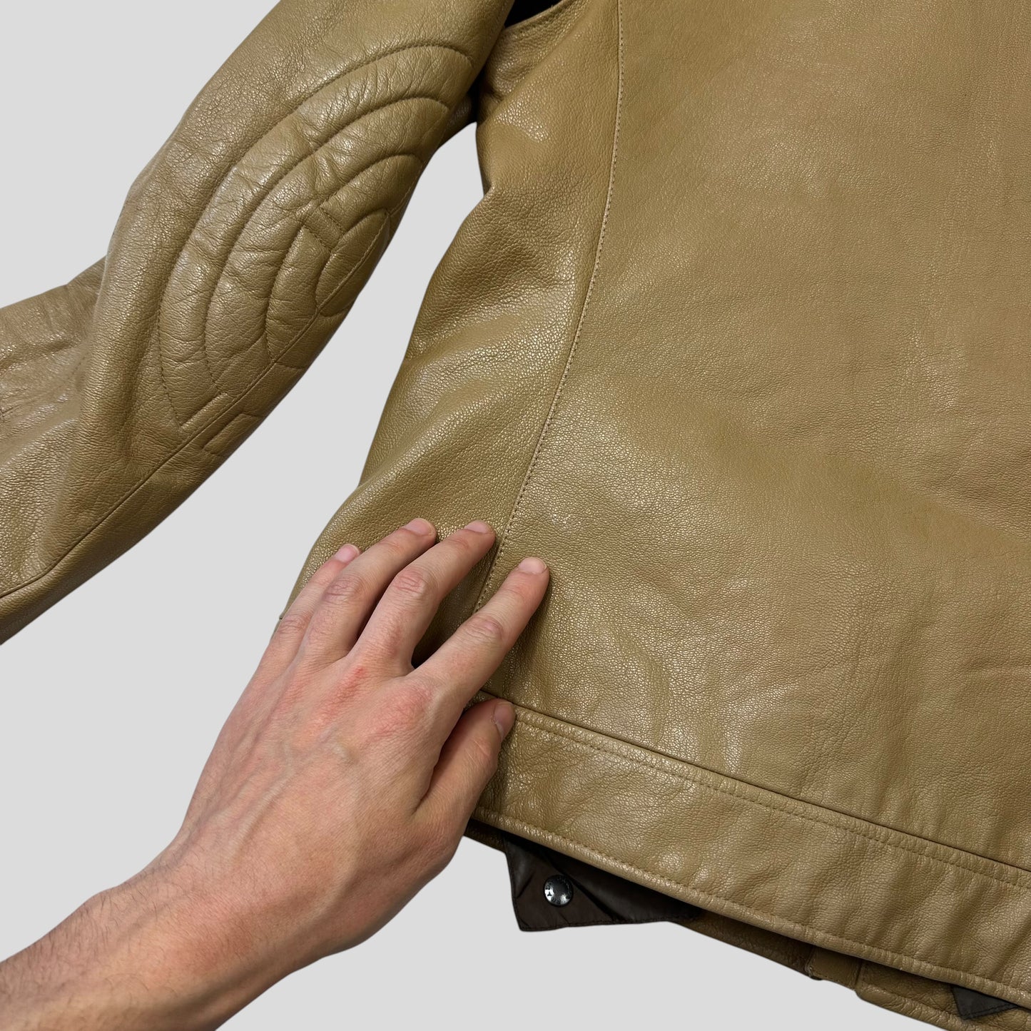Prada SS00 Leather Articulated Elbow Detailed Moto Jacket - IT50