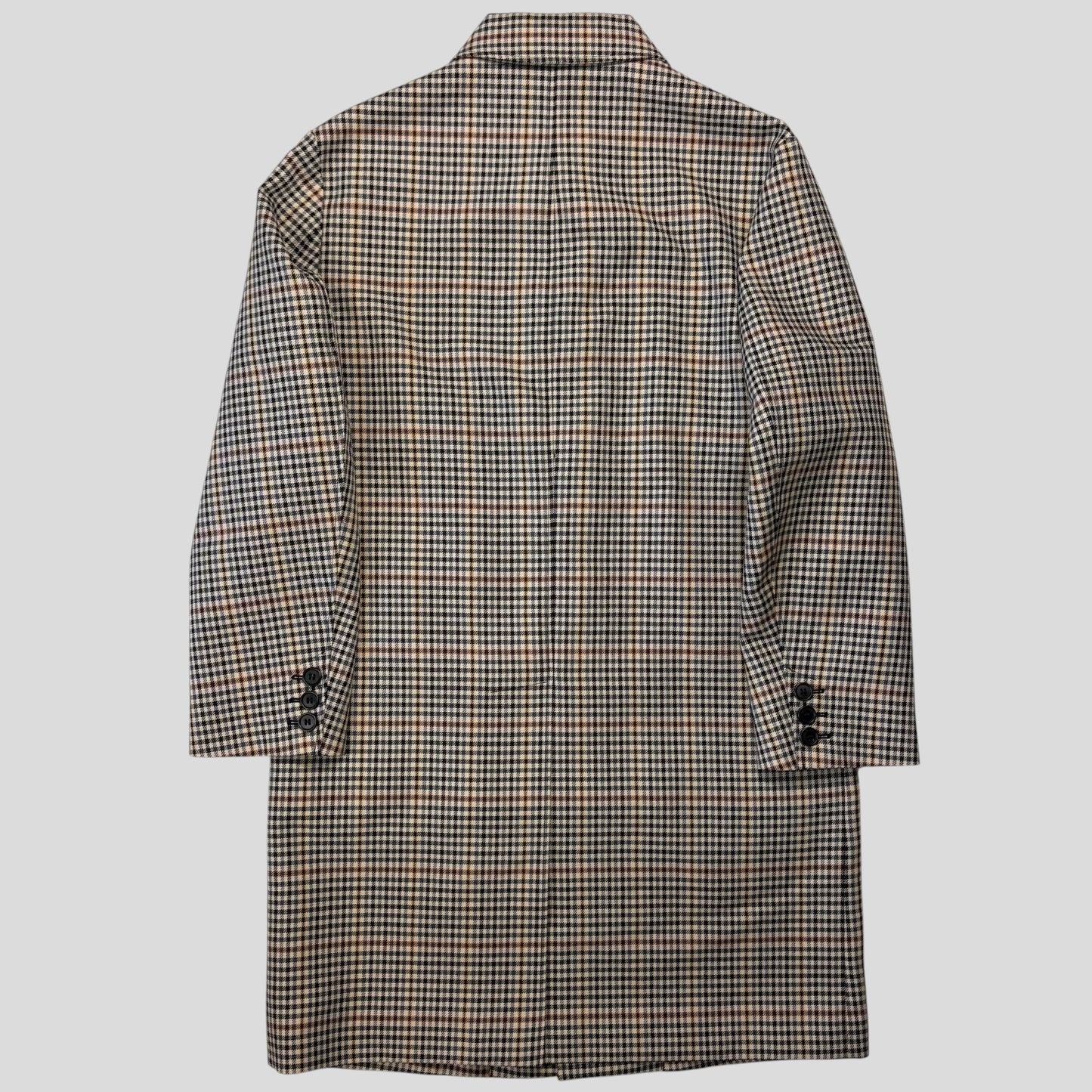 Prada 2020 Plaid Houndstooth Impermeable Virgin Wool Car Coat  - M