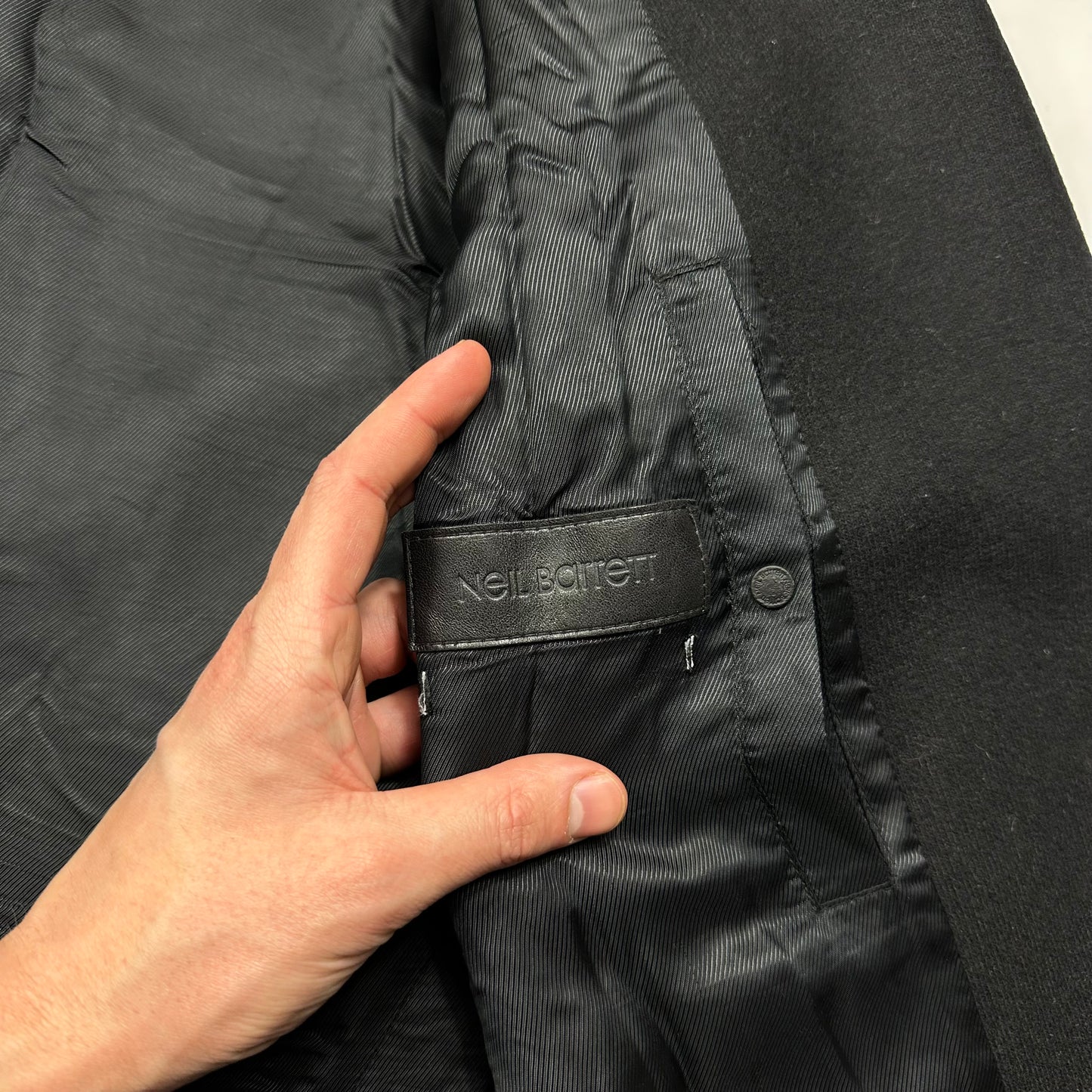 Neil Barrett 00’s Leather + Wool Modular Zip Panelled Biker Jacket - M