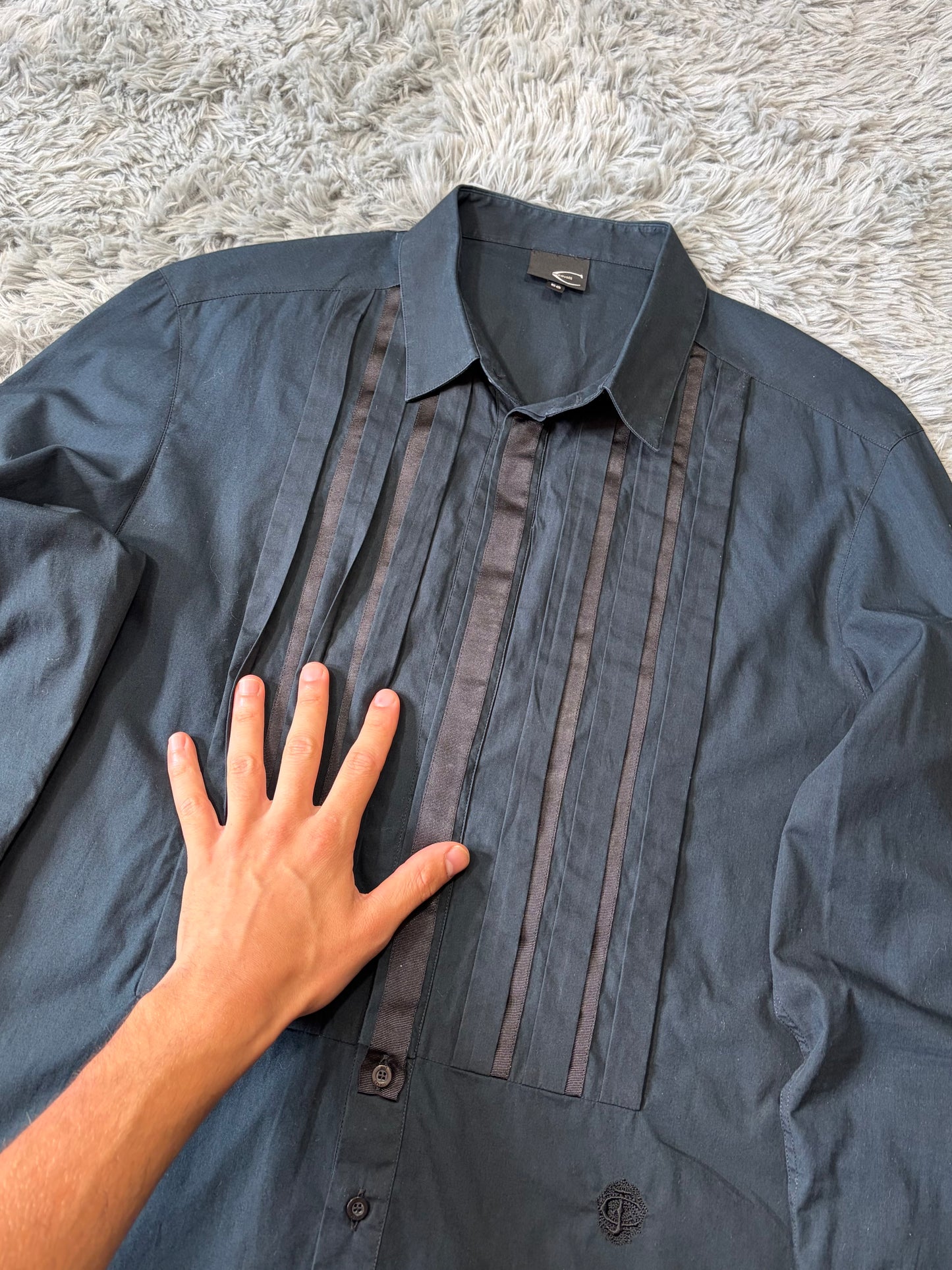 Just Cavalli 2011 Pleated Detail Button Up Shirt - M/L