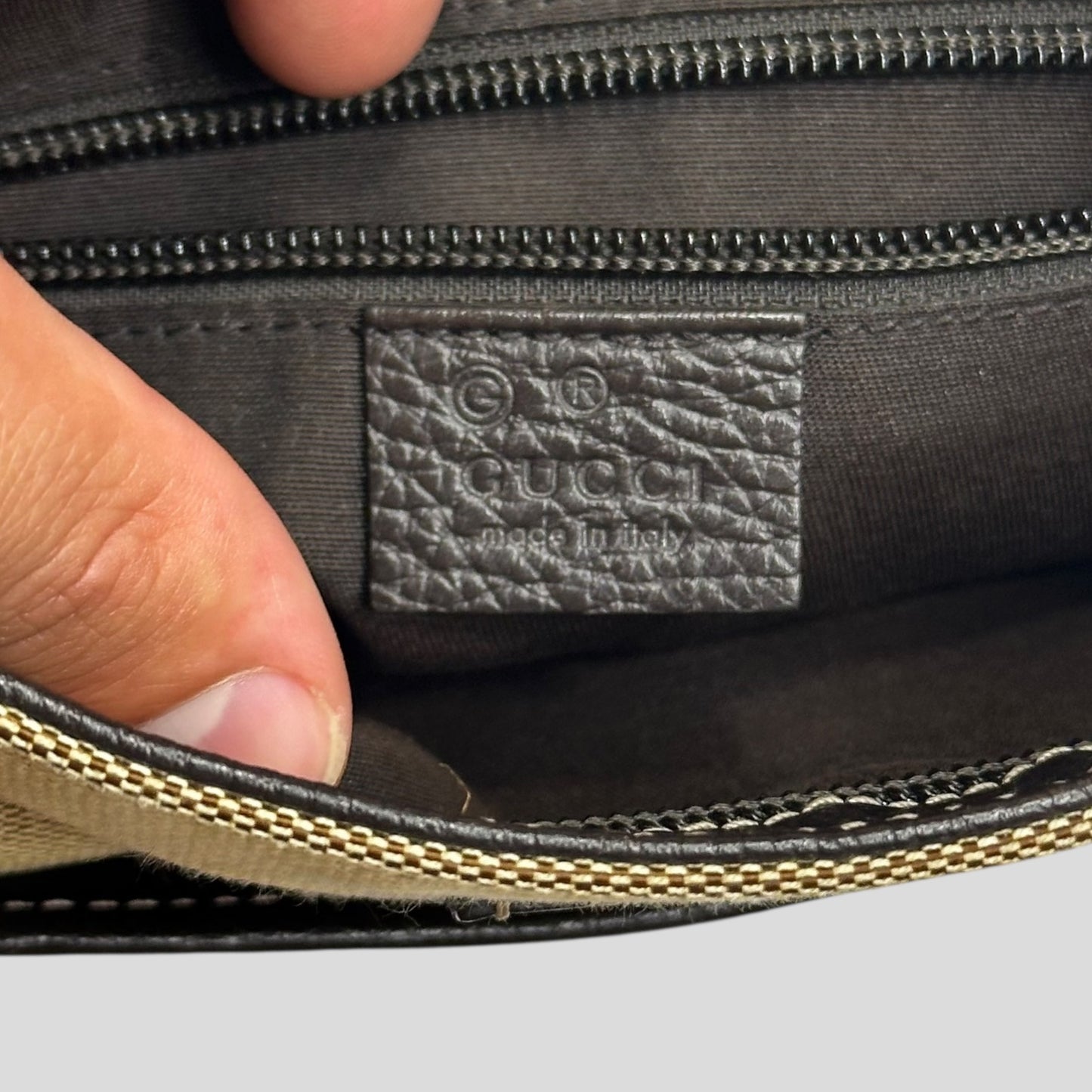 Gucci 00’s Canvas + Leather Crossbody Logo Bag