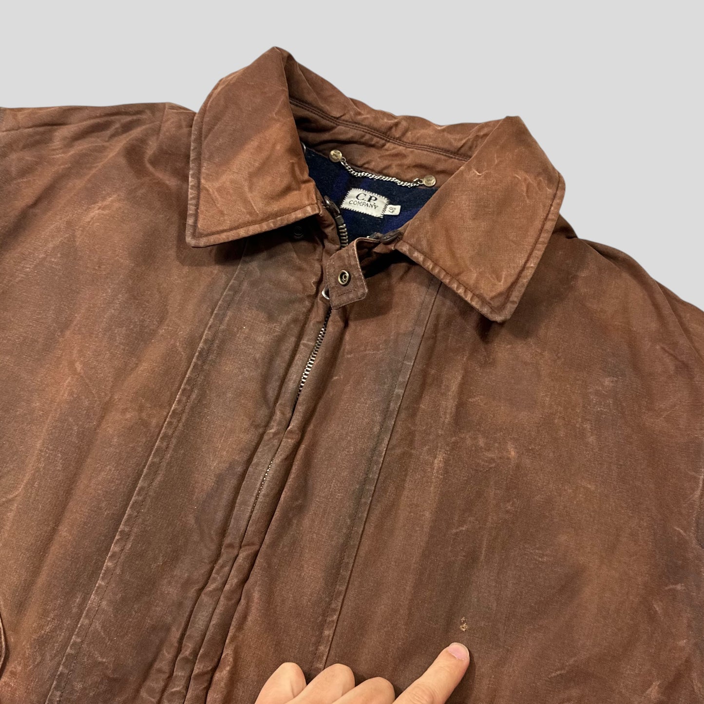CP Company 1994 Waxed Heavy Cotton Flannel Lined Work Jacket - IT48 (L/XL)