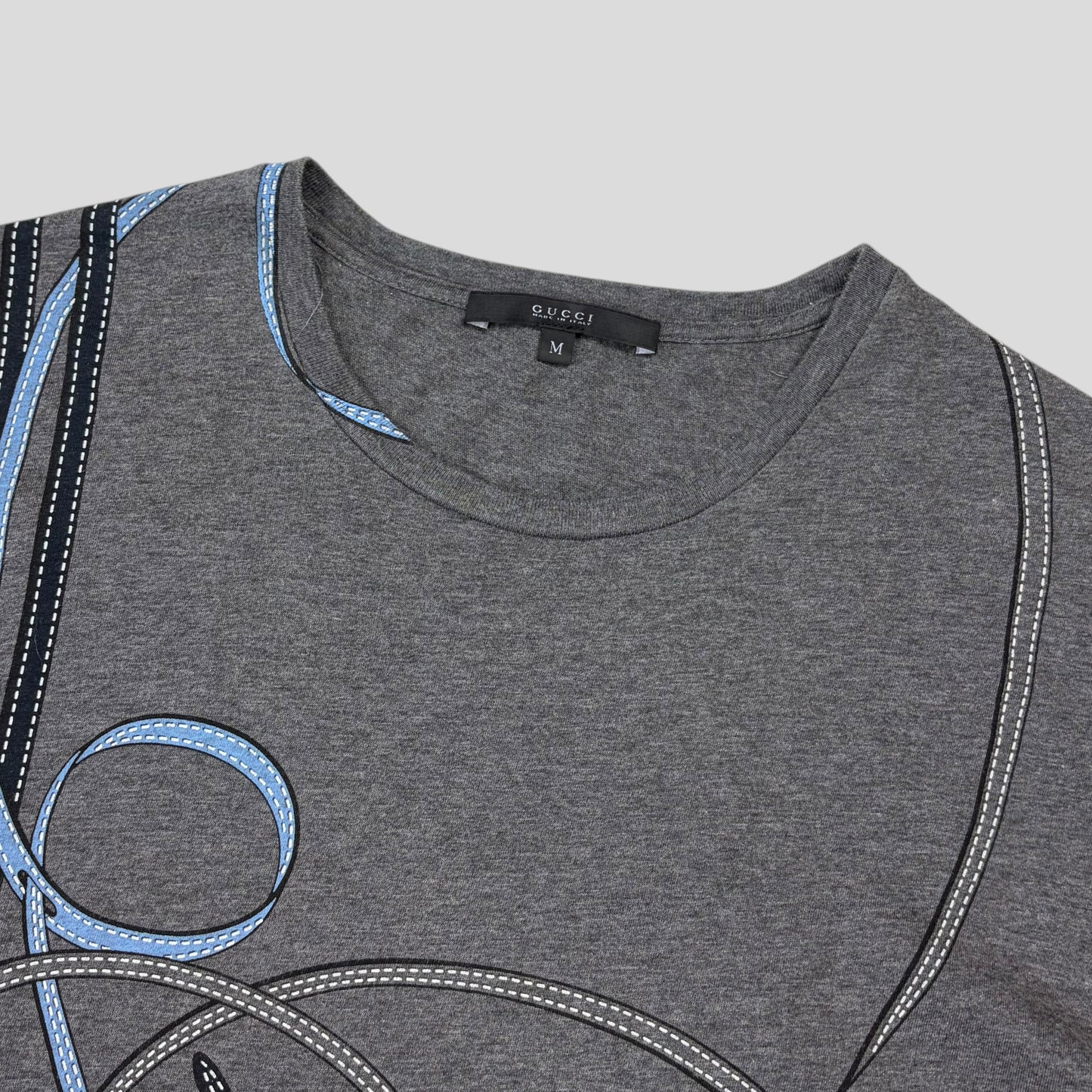 Gucci by Frida Giannini 2008 Ribbon Graphic Logo T-shirt - S/M