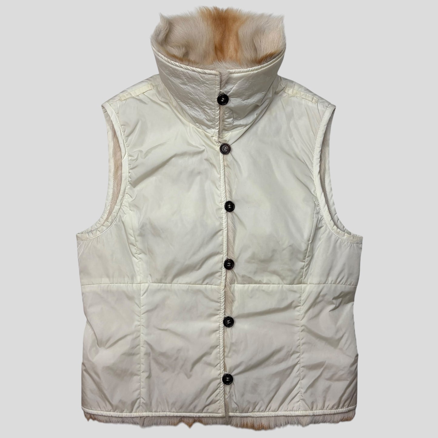 Prada Sport AW04 Goat Fur Nylon Gilet Jacket