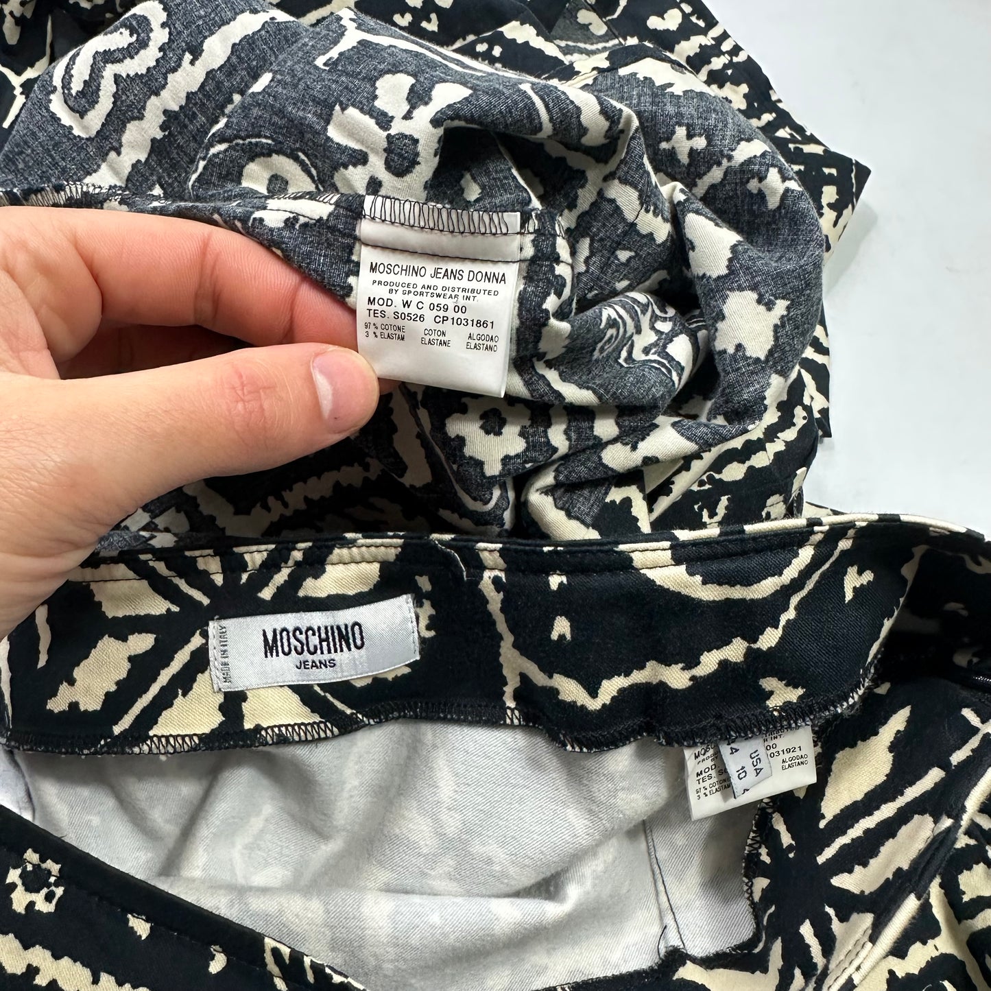 Moschino Jeans 00’s Tapestry Print Skirt + Shirt Set - UK10-12