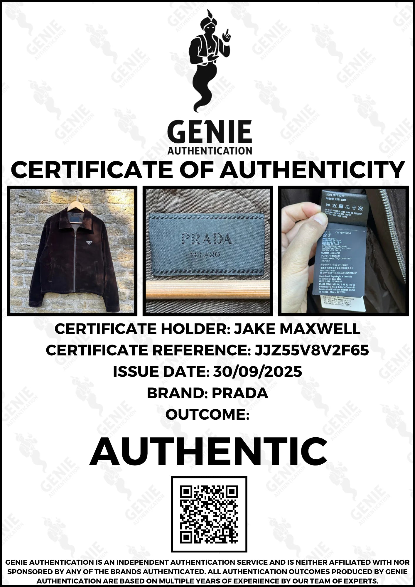 Prada 2024 Brown Velvet Velour Plaque Logo Boxy Jacket - M/L