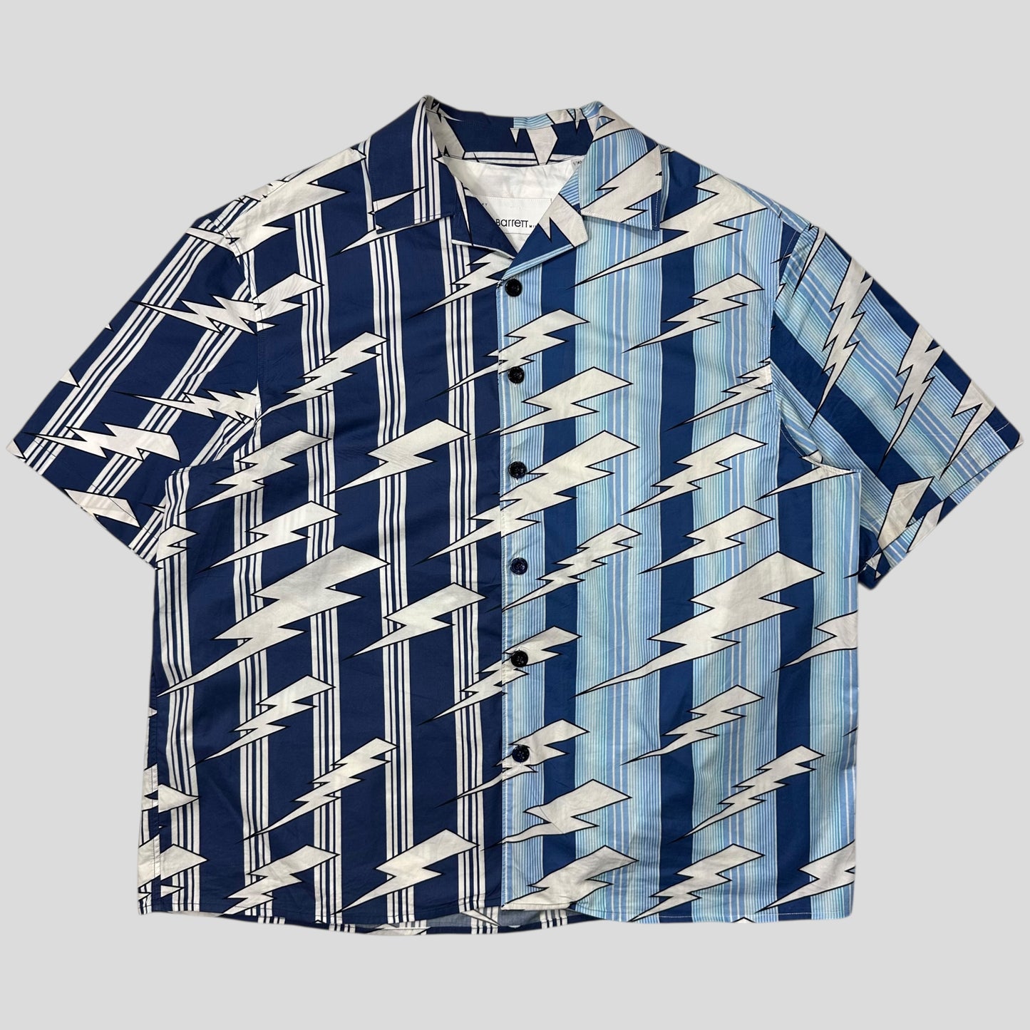 Neil Barrett 2023 Boxy Cuban Split Lightning Bolt Shirt - XL