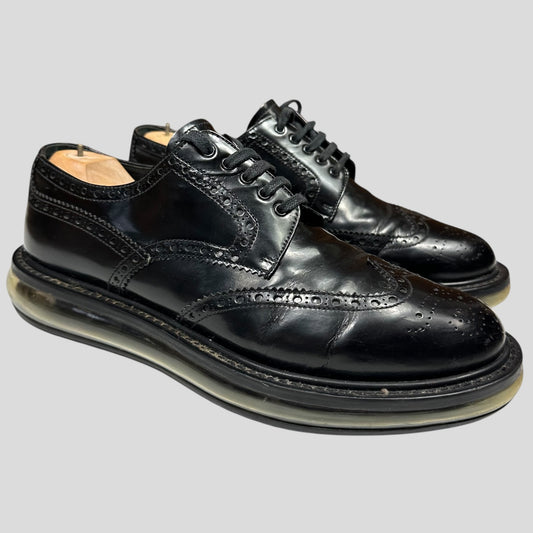 Prada Air Levitate Brogues Black Leather Derby Shoes - UK9